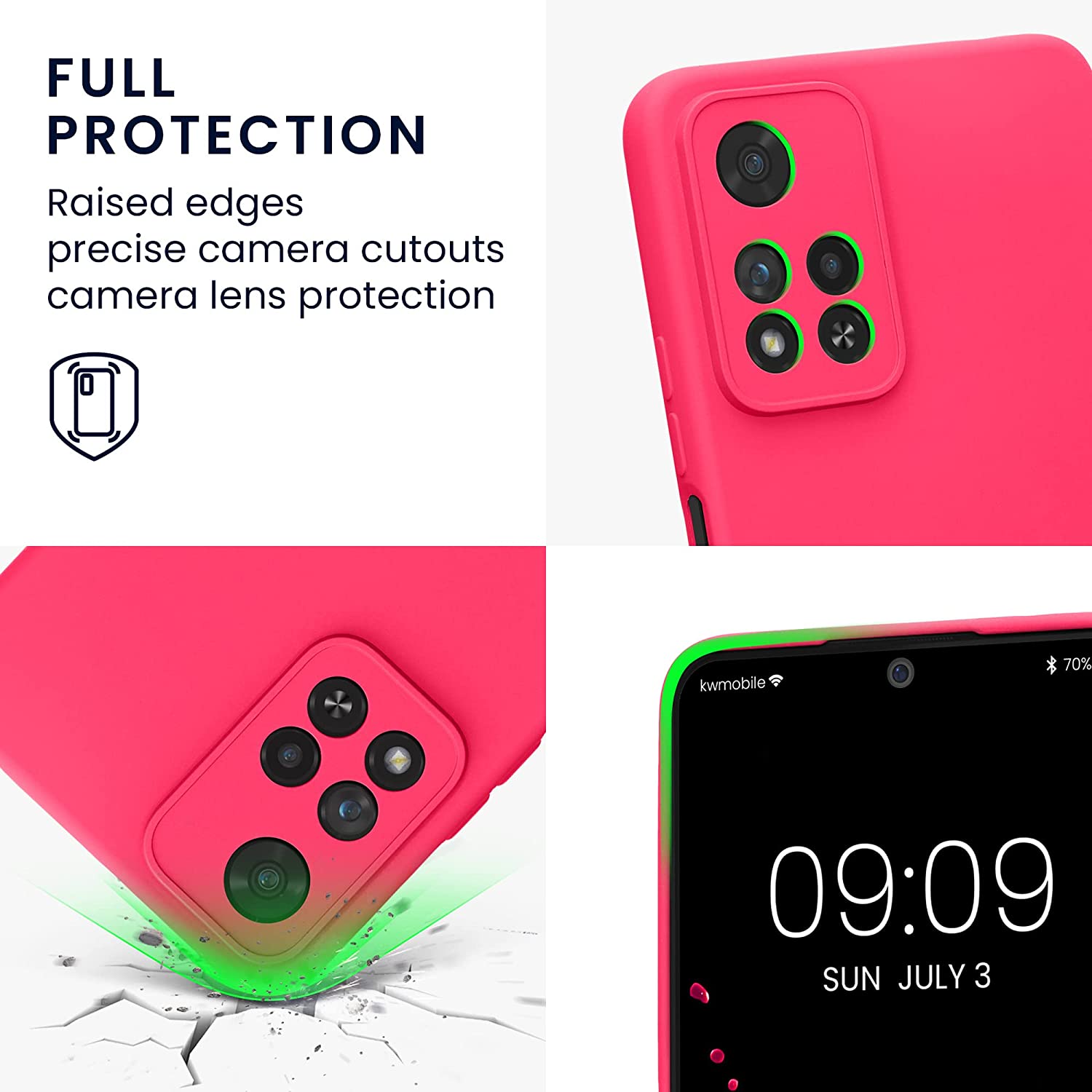 KW Xiaomi Redmi Note 11 Pro+ 5G Θήκη Σιλικόνης Rubberized TPU - Neon Pink - 58097.77