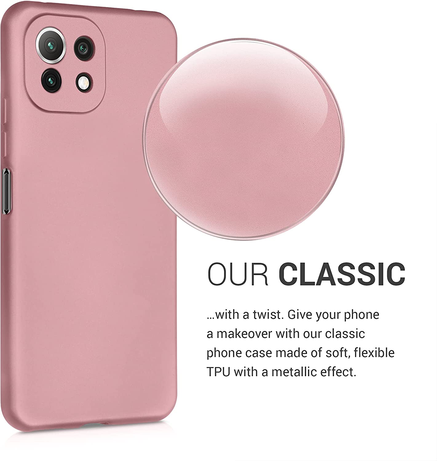 KW Xiaomi Mi 11 Lite / Mi 11 Lite 5G Θήκη Σιλικόνης TPU - Metallic Rose Gold - 54727.31