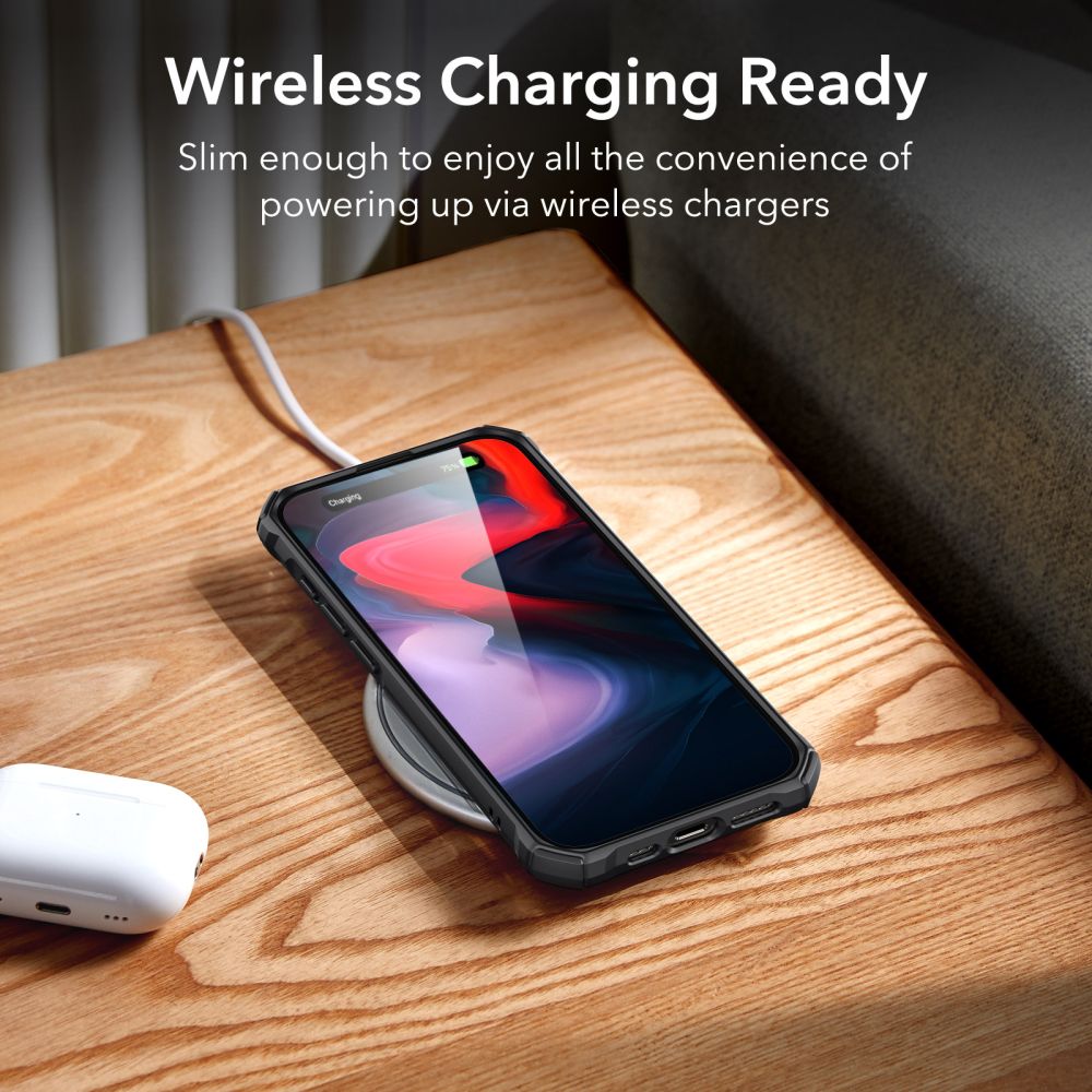 ESR iPhone 15 Pro Max Air Armor Σκληρή Θήκη με Πλαίσιο Σιλικόνης - Ημιδιάφανη / Frosted Black