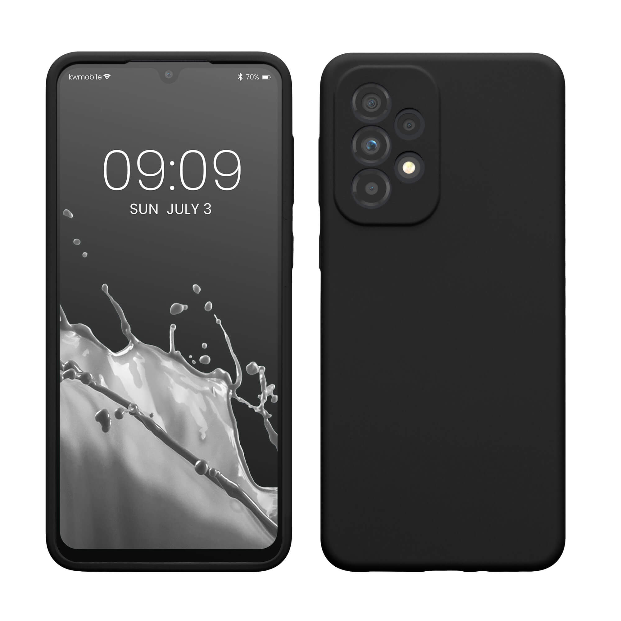 KW Samsung Galaxy A33 5G Θήκη Σιλικόνης Rubberized TPU - Black Matte - 57833.47