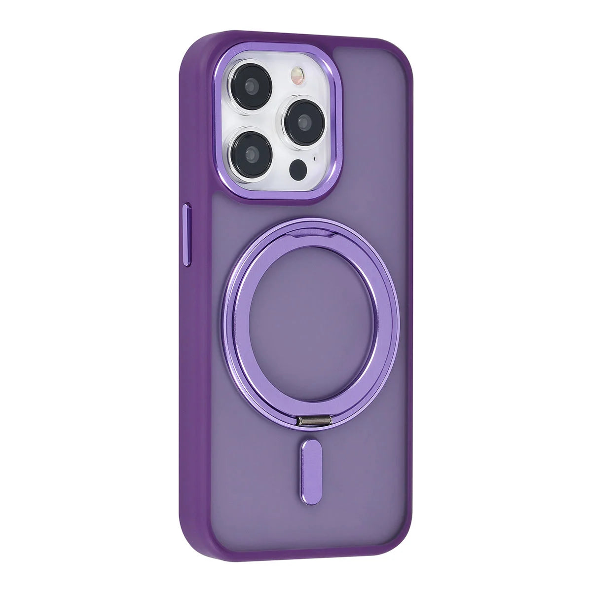 Tuniq iPhone 15 Pro - Σκληρή MagSafe Θήκη με Περιστρεφόμενο Δαχτυλίδι Συγκράτησης - Μοβ