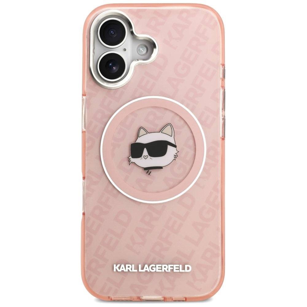 Karl Lagerfeld iPhone 17 - IML Choupette Head Logo MagSafe - Σκληρή Θήκη με Πλαίσιο Σιλικόνης - Pink - KLHMP17SHMKBCHOP