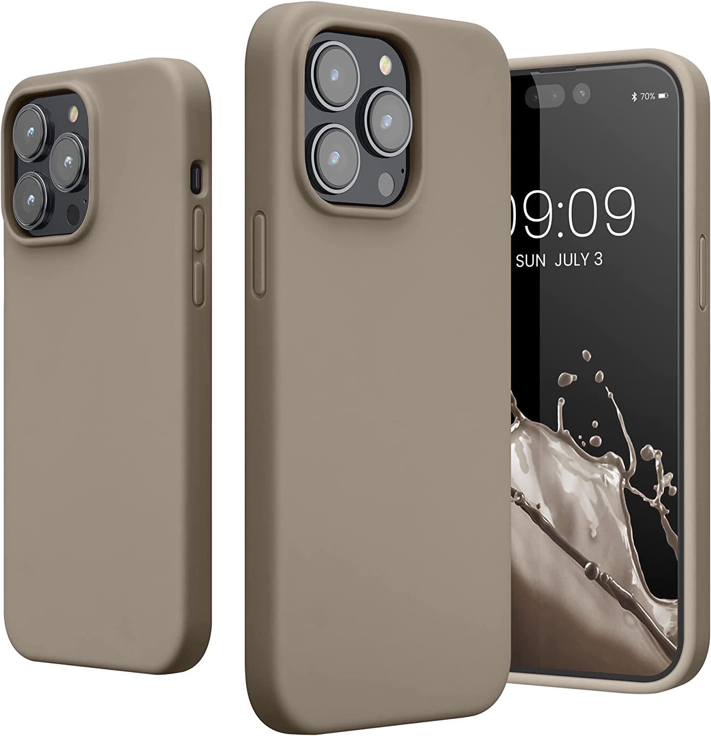 KW iPhone 14 Pro Max Θήκη Σιλικόνης Rubberized TPU - Stone Dust - 59074.155