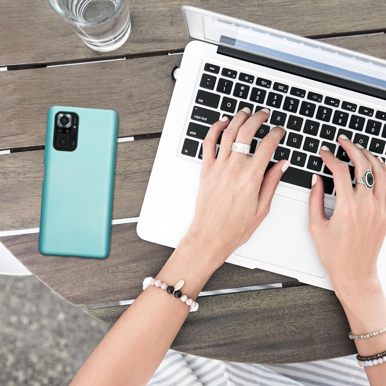 KW Xiaomi Redmi Note 10 Pro Θήκη Σιλικόνης TPU - Metallic Mint Green - 54552.231