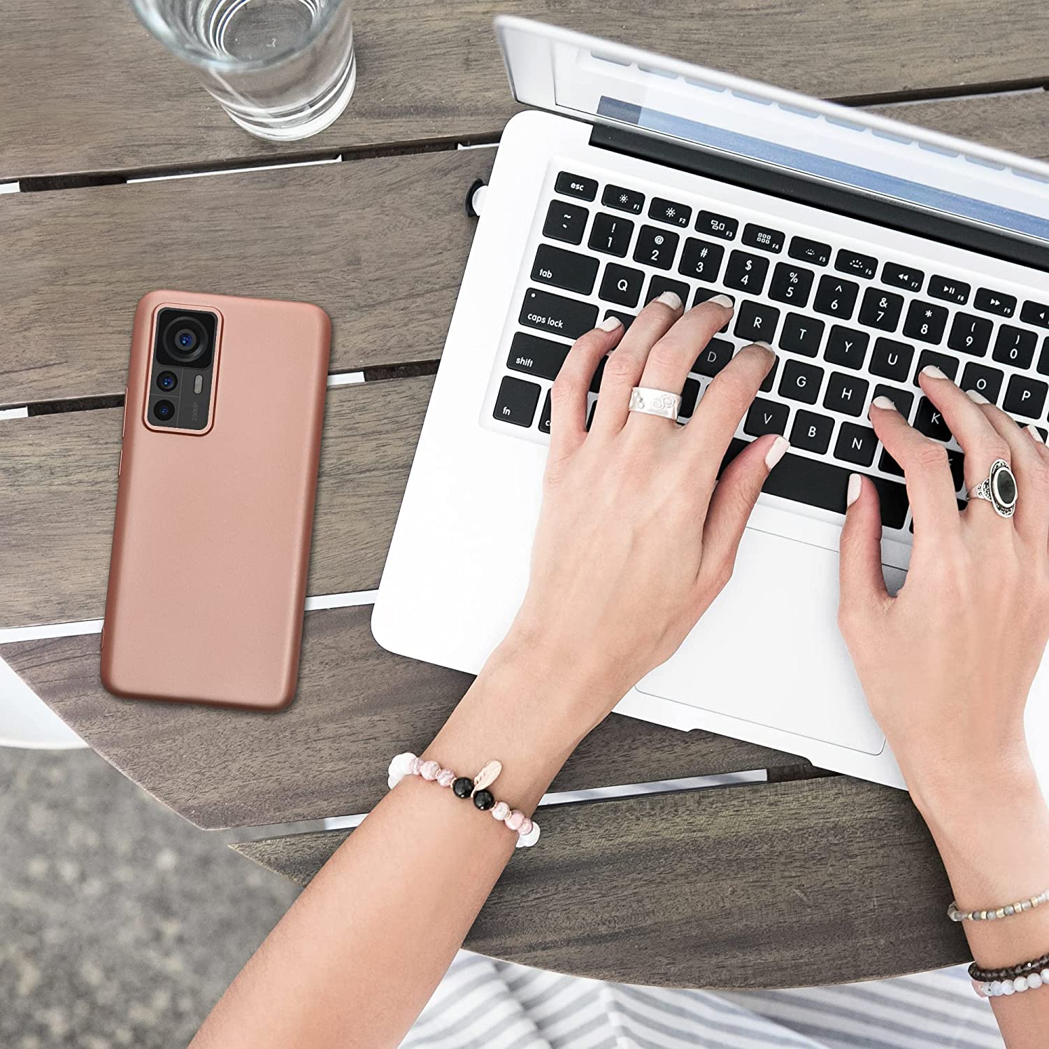 KW Xiaomi 12T / 12T Pro Θήκη Σιλικόνης TPU - Metallic Rose Gold - 60153.31