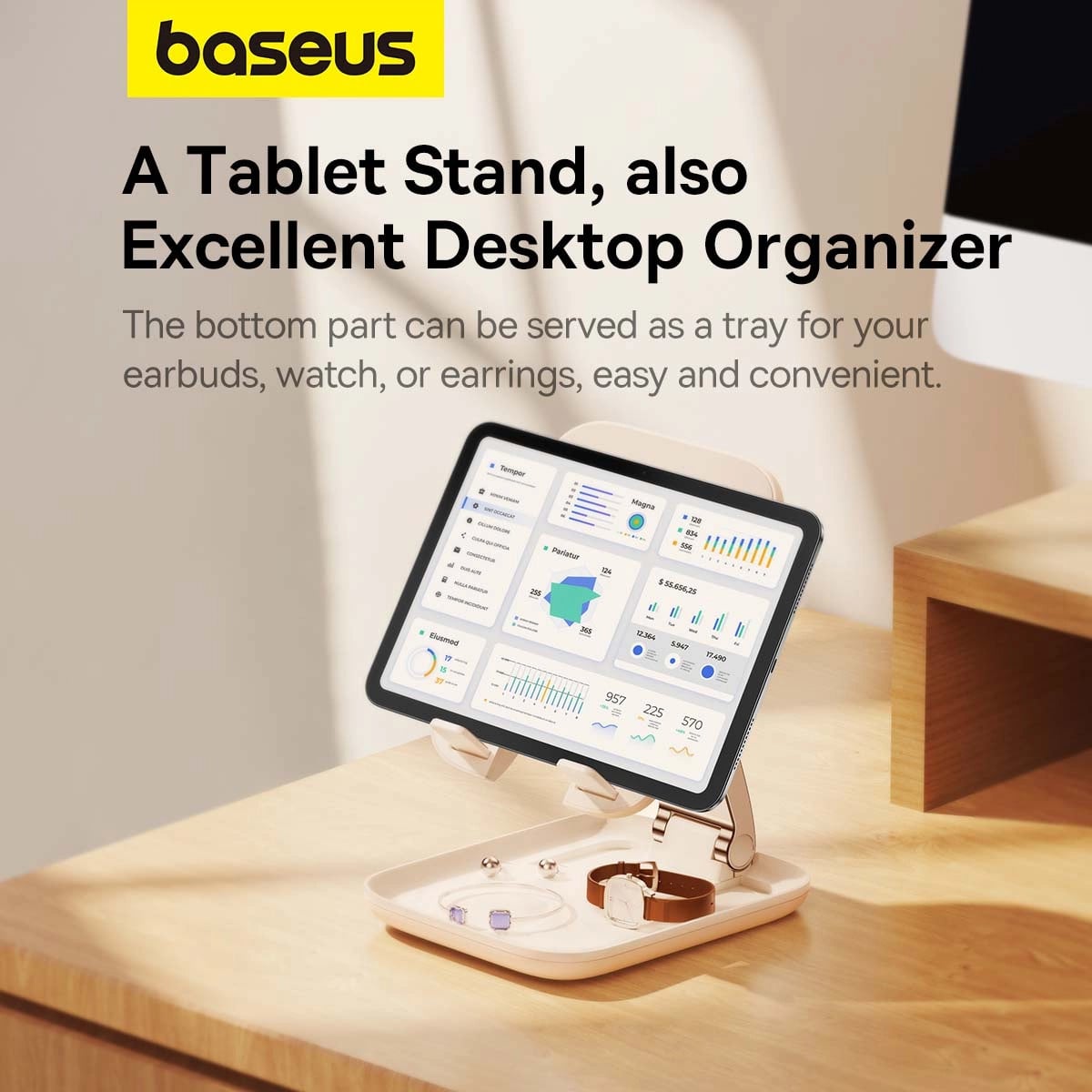 Baseus BS-HP009 Seashell Series Αναδιπλούμενη Βάση Στήριξης Tablet - Pink