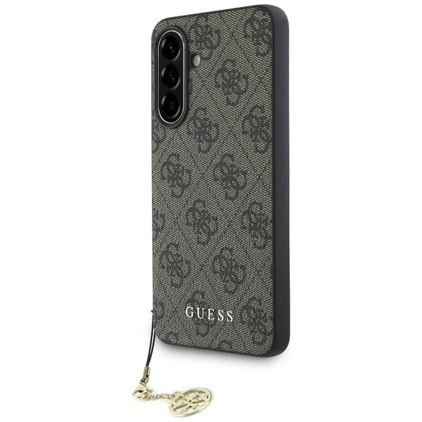 Guess Samsung Galaxy A36 5G - 4G Charms Collection - Θήκη με Επένδυση Συνθετικού Δέρματος - Brown - GUHCSA36GF4GBR