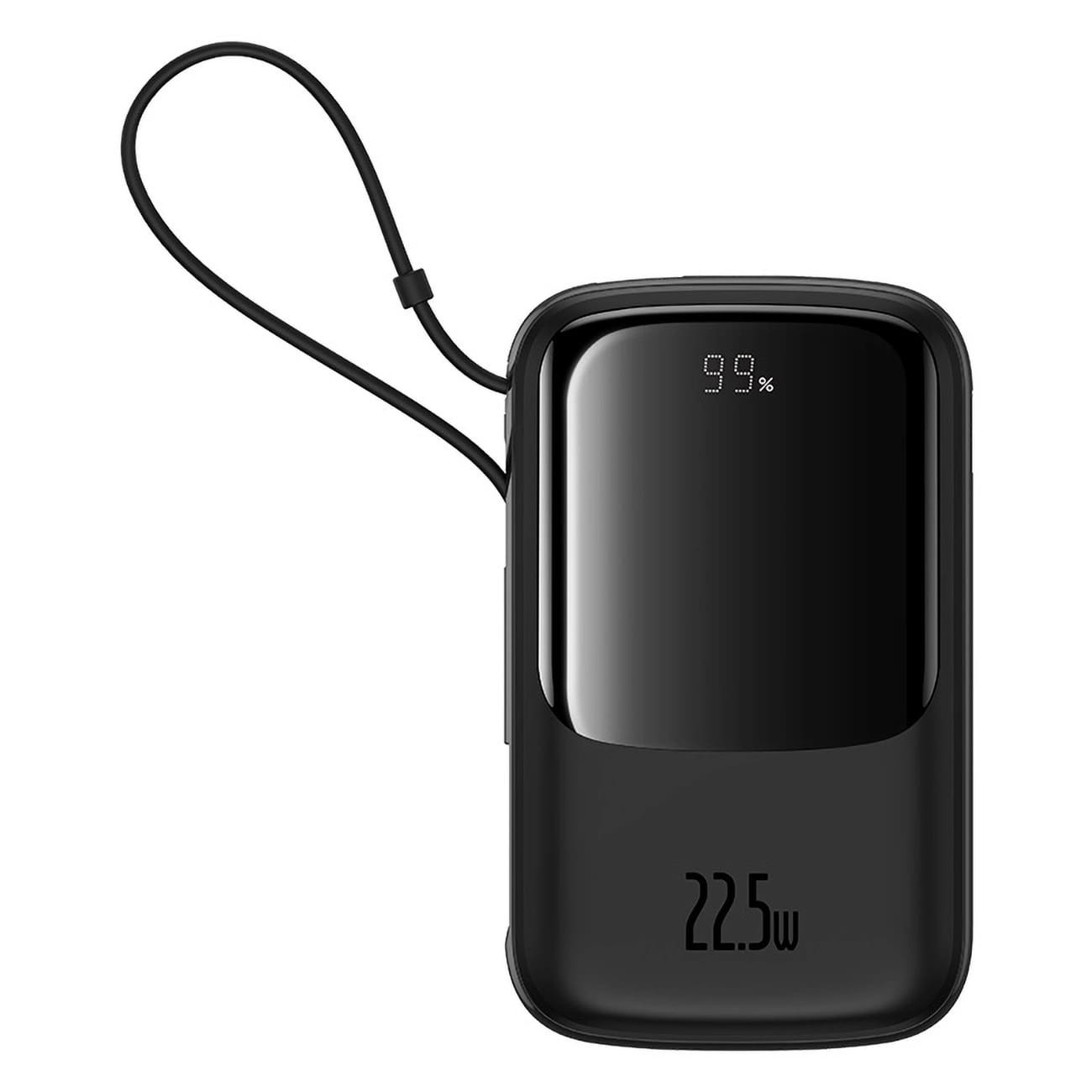 Baseus Qpow Pro+ Power Bank 10000mAh 22.5W με Οθόνη και Ενσωματωμένο Καλώδιο Type-C - Black - P10067101113-00