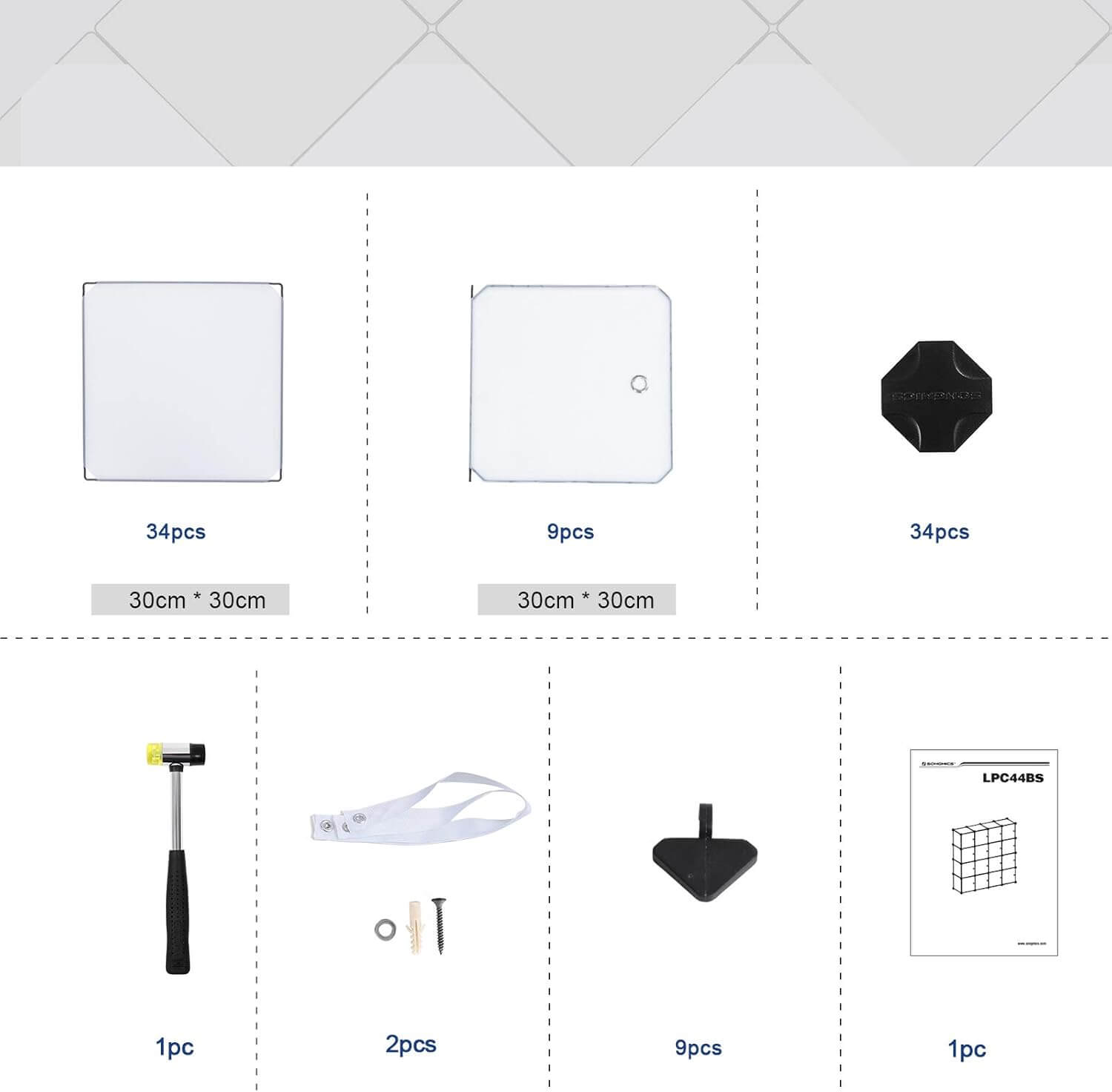 Songmics Σύστημα Αποθήκευσης με 9 Ράφια - White - LPC116WS