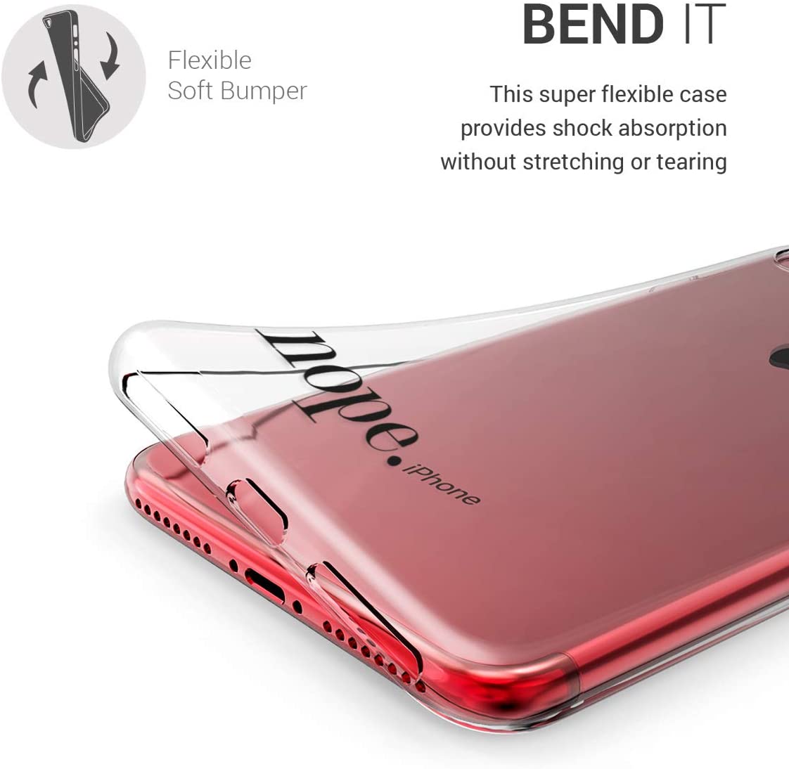 KW iPhone SE 2022 / SE 2020 / 7 / 8 Θήκη Σιλικόνης TPU Design Nope - Black - Διάφανη - 41448.20