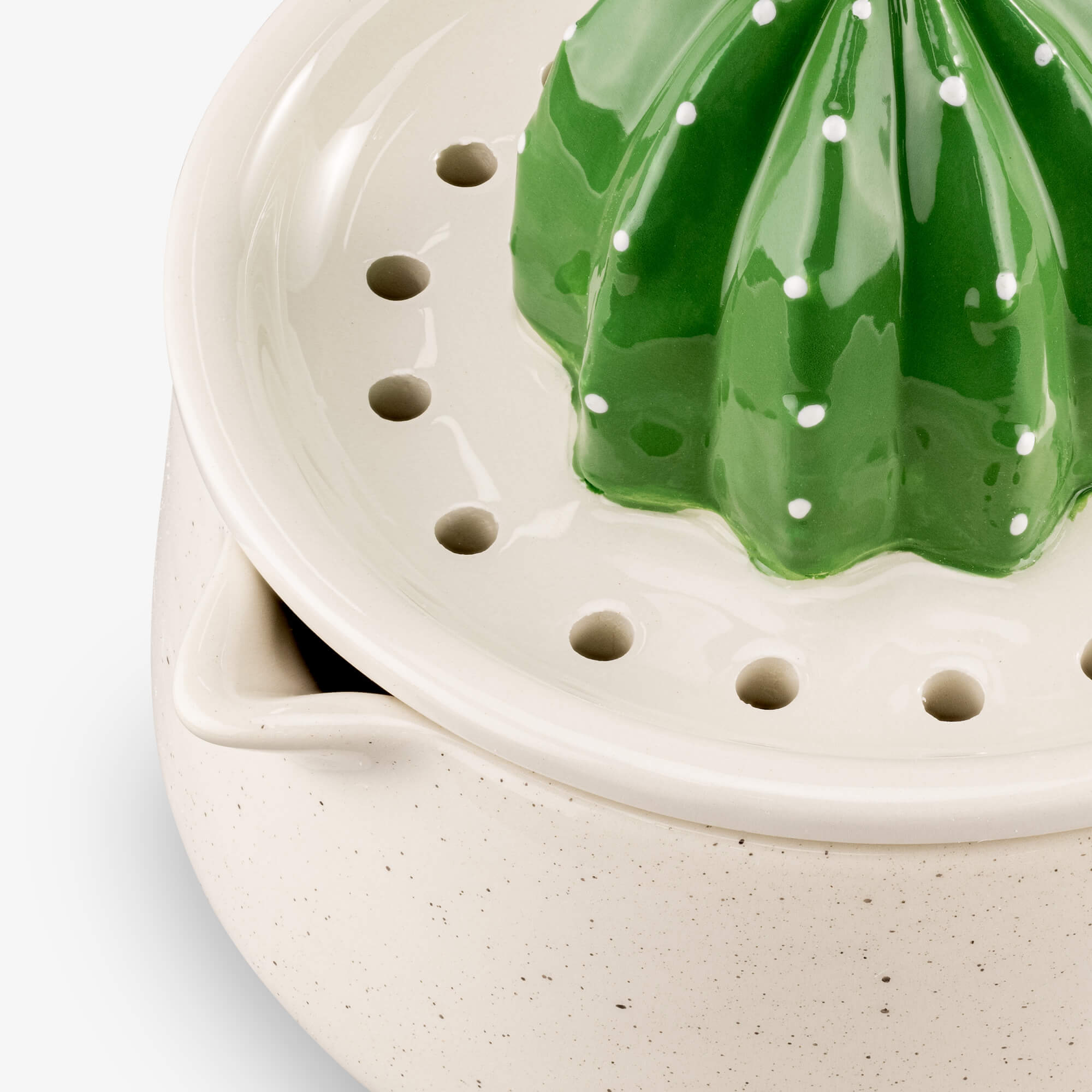 Navaris Κεραμικός Στίφτης - Design Cactus - White / Green - 57148.01