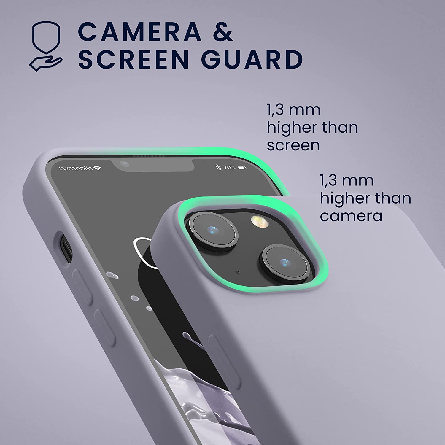 KW iPhone 14 Θήκη Σιλικόνης TPU - Light Lavender - 59071.139