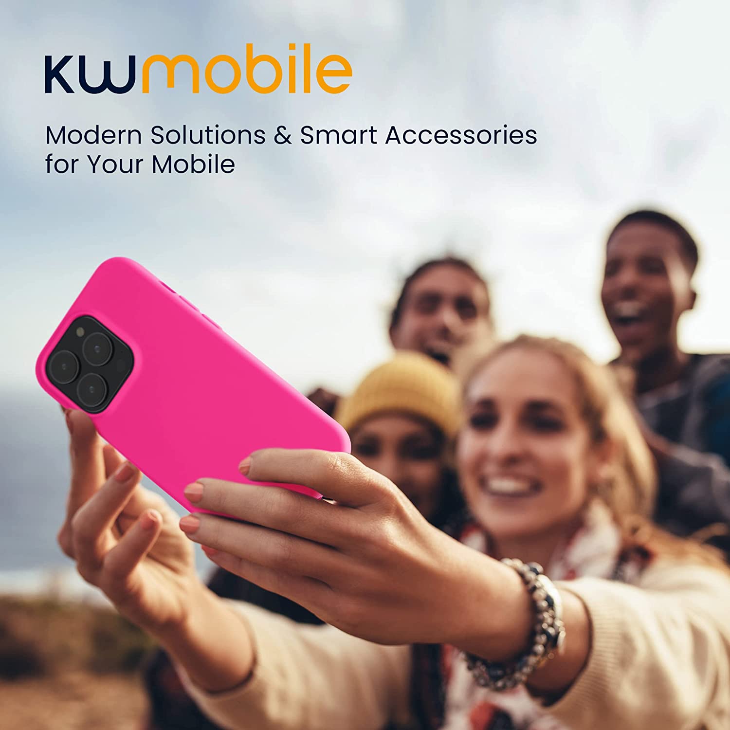 KW iPhone 14 Pro Θήκη Σιλικόνης Rubberized TPU - Neon Pink - 59081.77