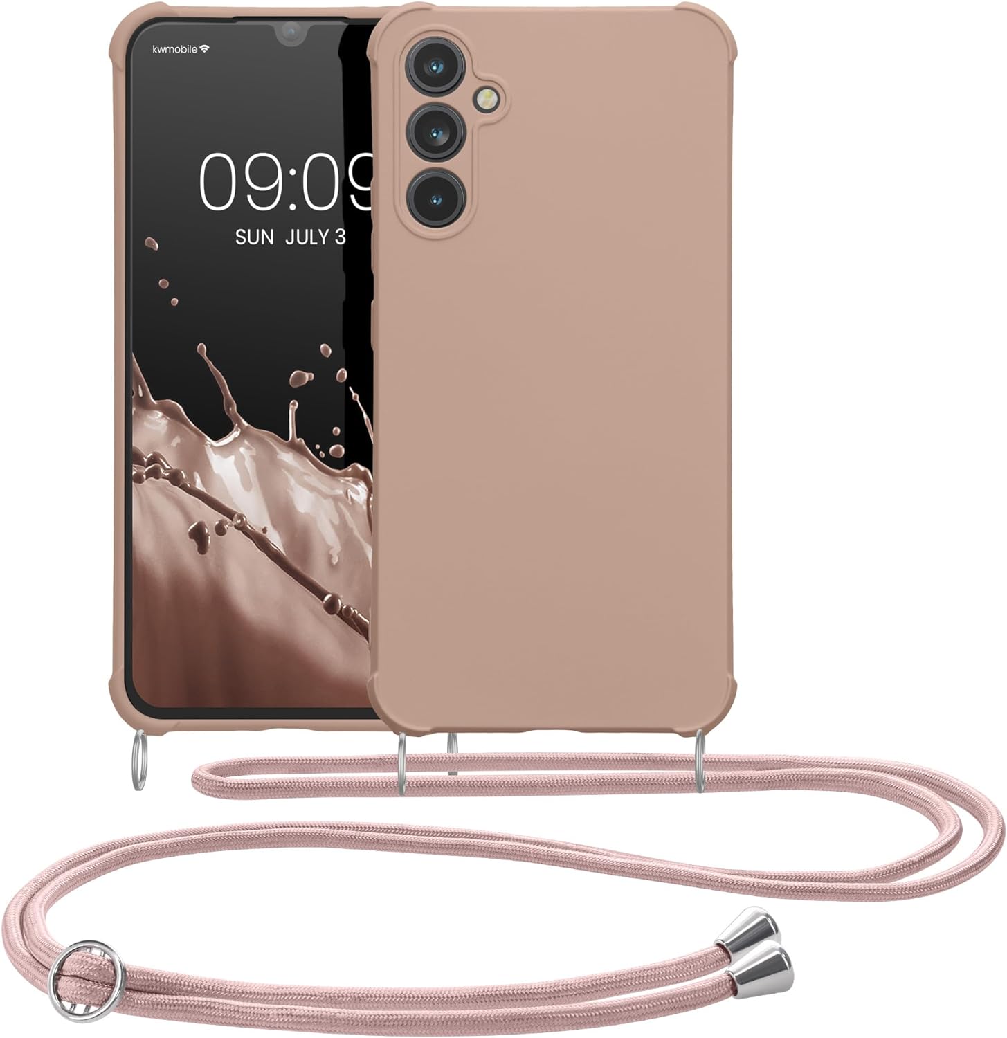 KW Samsung Galaxy A34 5G Θήκη Σιλικόνης TPU με Λουράκι - Coconut Swirl - 60820.225
