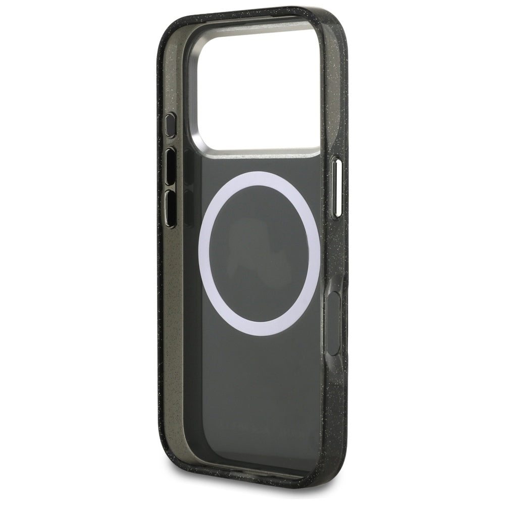 Karl Lagerfeld iPhone 17 Pro - IML Glitter Karl and Choupette Heads Logo MagSafe - Σκληρή Θήκη με Πλαίσιο Σιλικόνης - Black - KLHMP17LHMKBKCHOK