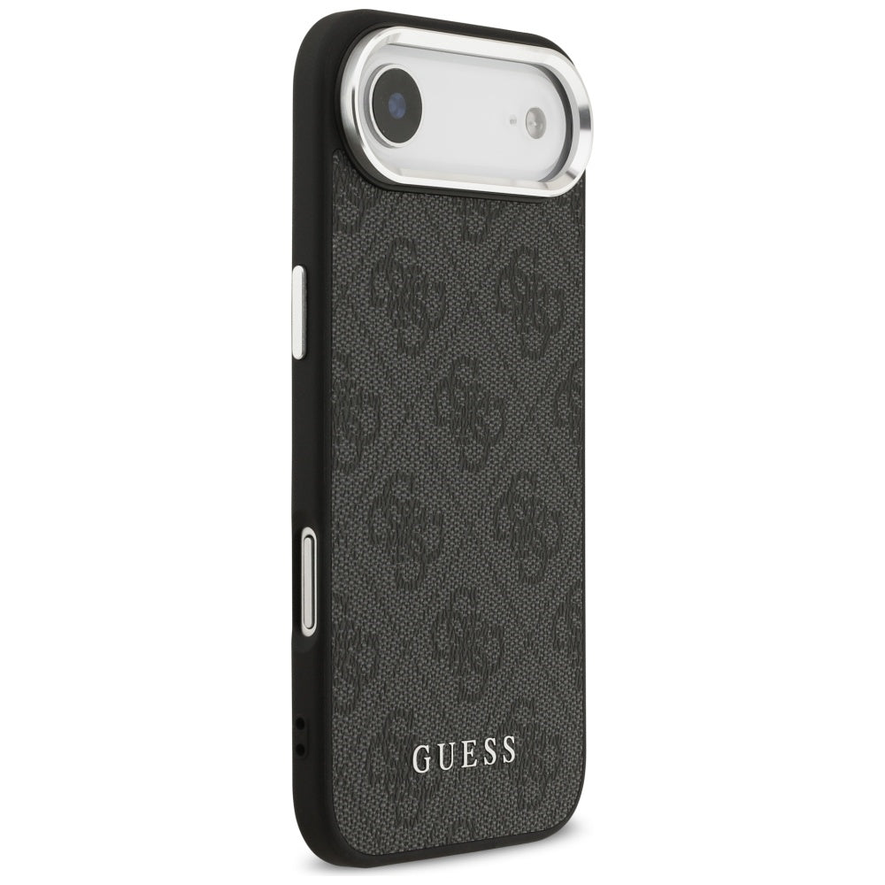 Guess iPhone Air - 4G Classic Logo MagSafe - Σκληρή Θήκη με Πλαίσιο Σιλικόνης και Επένδυση Οικολογικού Δέρματος - Black - GUHMP17MP4GSSMCK