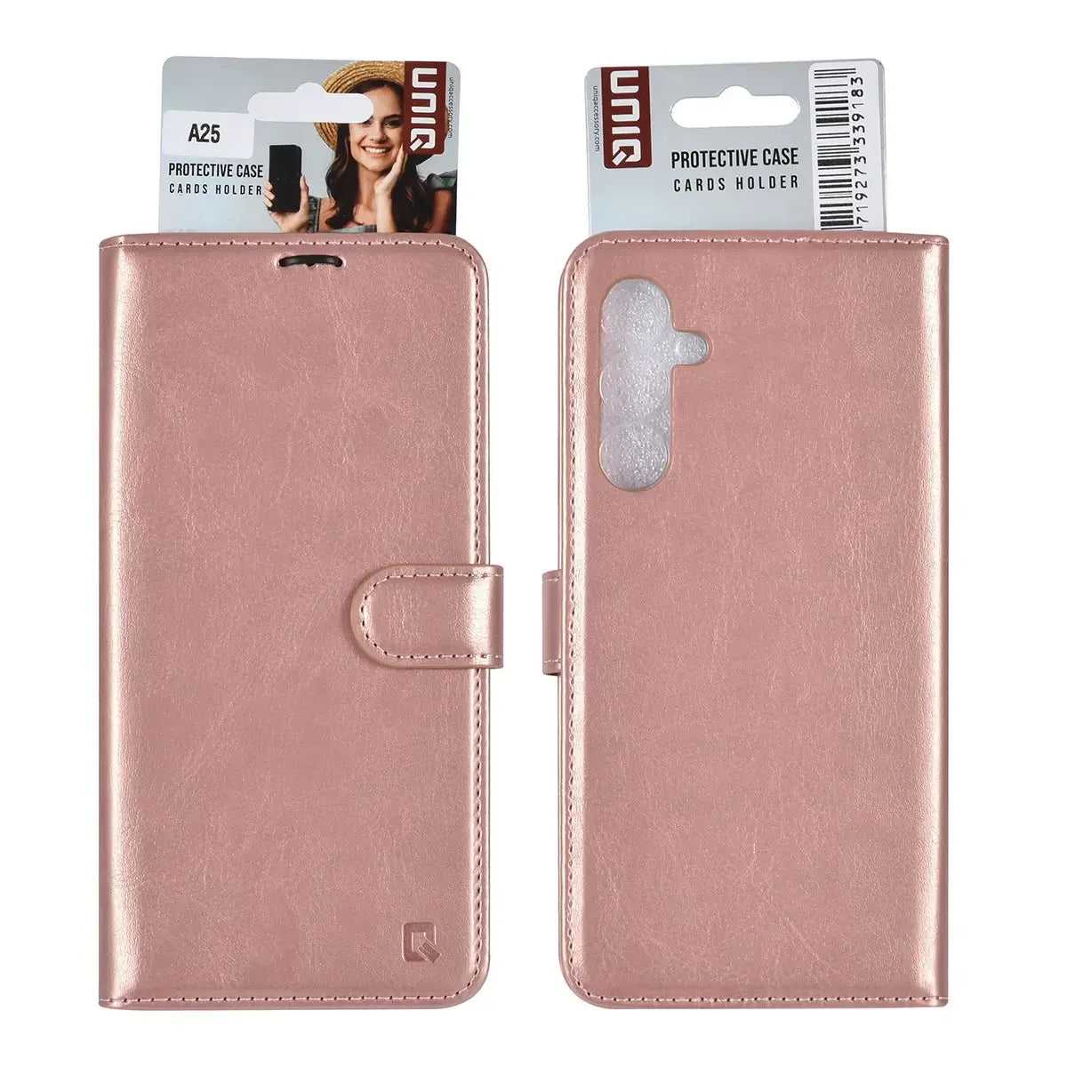 Tuniq Samsung Galaxy A25 5G - Θήκη Πορτοφόλι Stand από Δερματίνη - Rose Gold