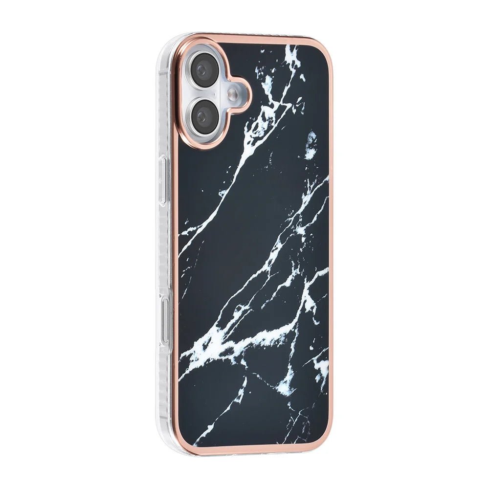 Tuniq iPhone 16 Plus Silicone Θήκη Σιλικόνης - Marble / Black