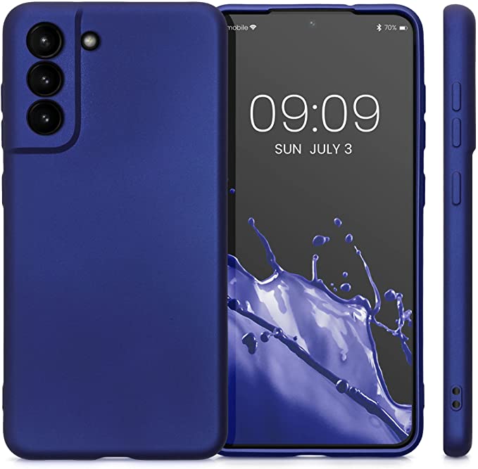 KW Samsung Galaxy S21 FE Θήκη Σιλικόνης - Metallic Blue - 55485.64