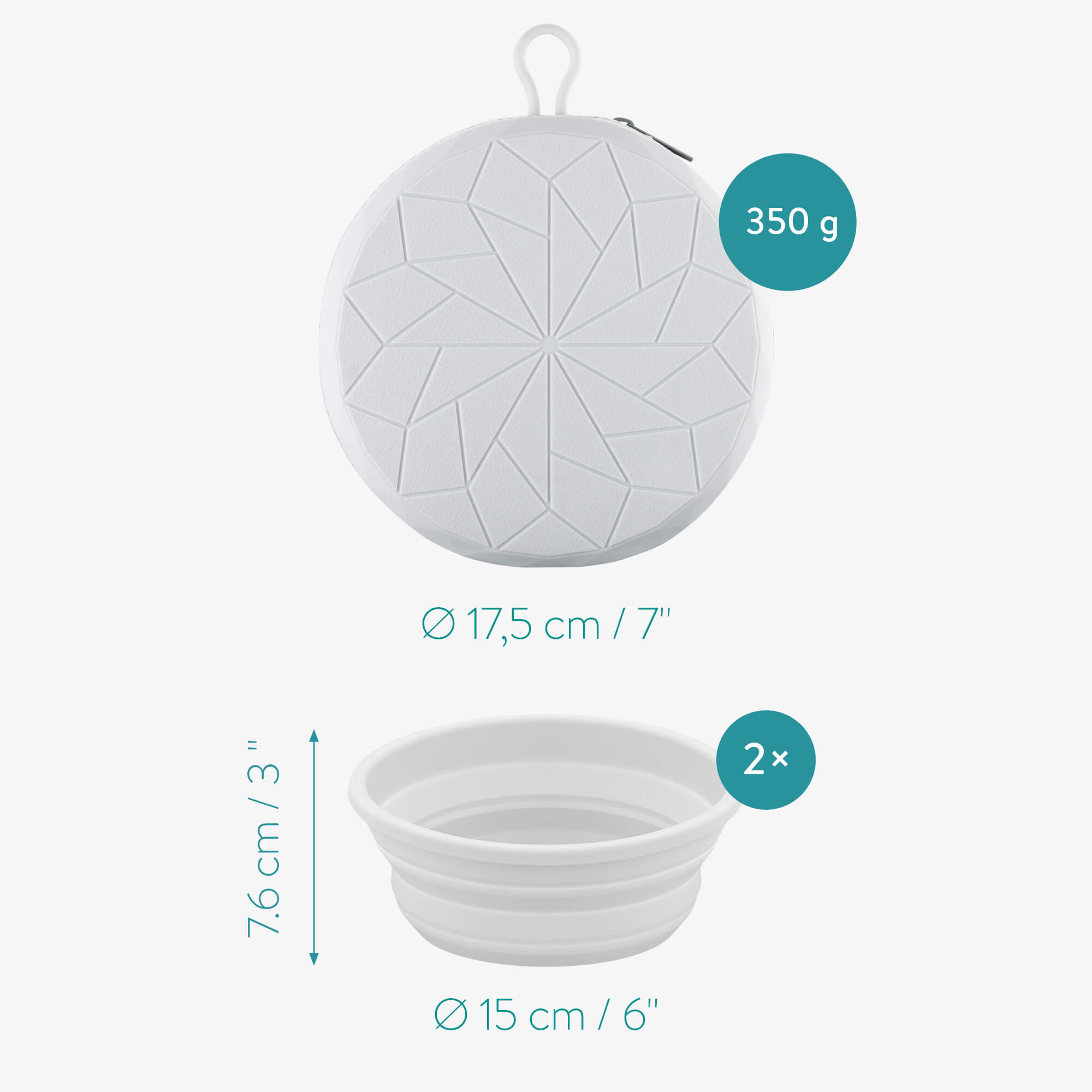 Navaris Πτυσσόμενο Μπολ Ταξιδίου από Σιλικόνη για Κατοικίδια - Light Grey - 55167.25