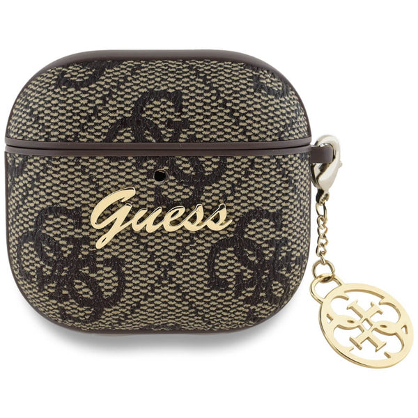 Guess AirPods 4 Θήκη με Επένδυση Συνθετικού Δέρματος - 4G Charm Collection - Brown