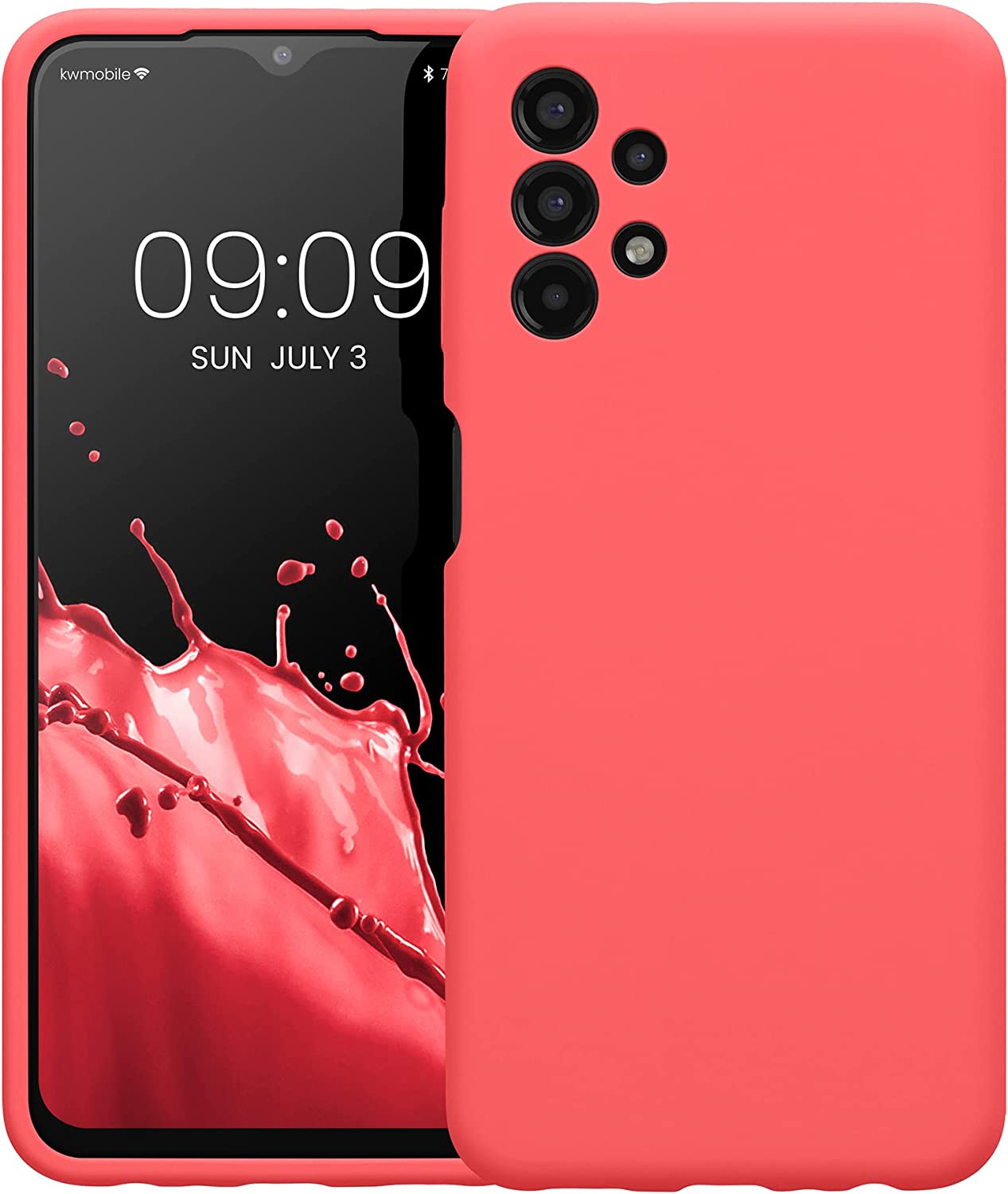 KW Samsung Galaxy A13 4G Θήκη Σιλικόνης Rubberized TPU - Neon Coral - 57832.103