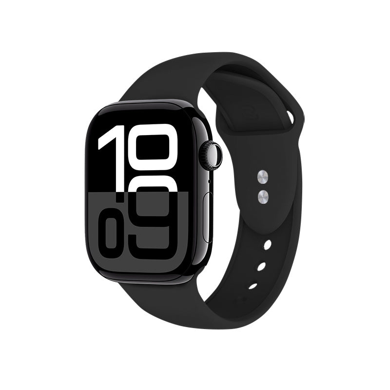 Crong Λουράκι Apple Watch 4/5/6/7/8/9/10/11 - SE (1/2/3) - ULTRA (1/2/3) - 44/45/46/49mm Σιλικόνης - Liquid Strap - Black