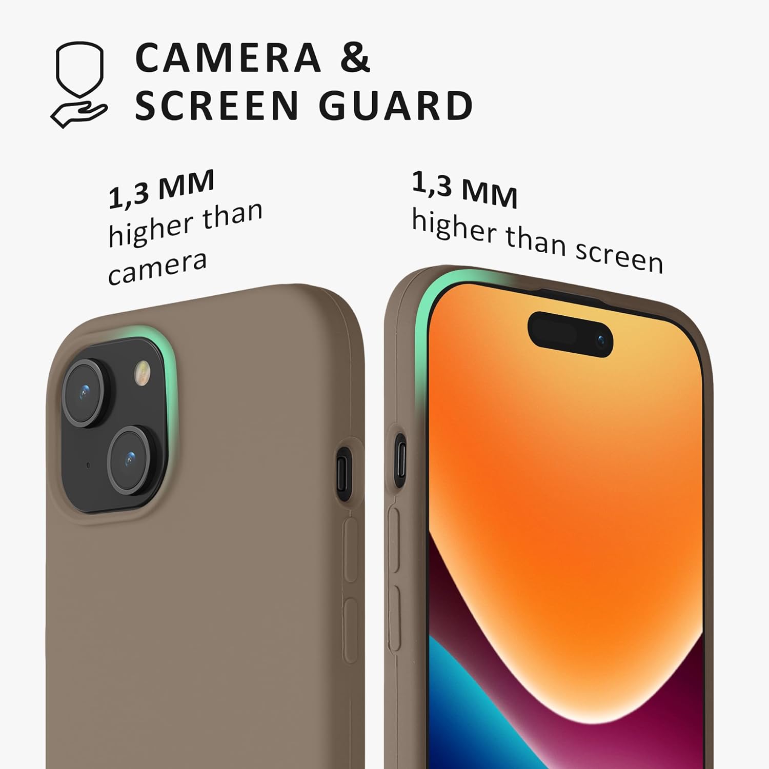 Kalibri iPhone 15 Θήκη Σιλικόνης Rubberized TPU - Taupe