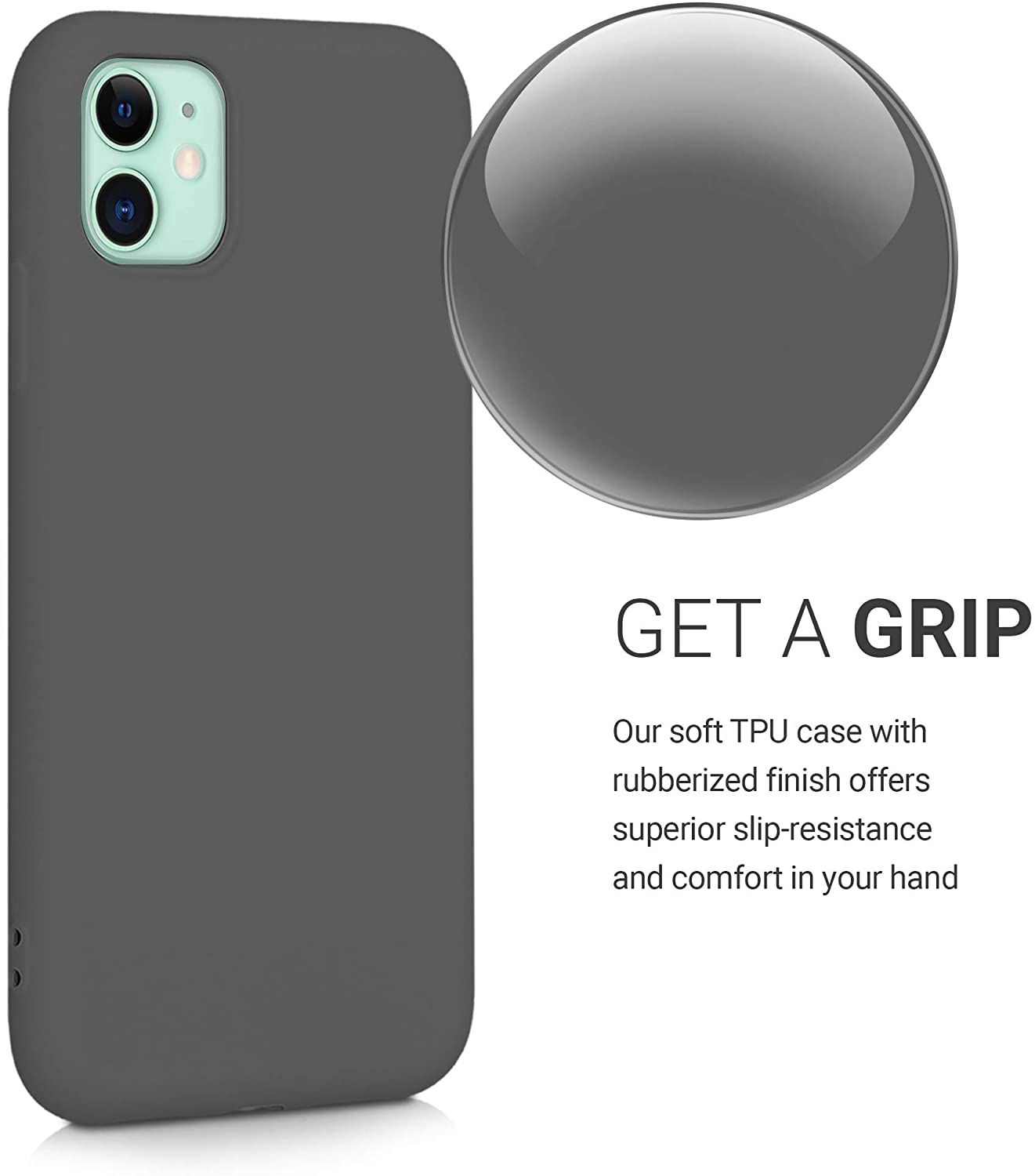 KW iPhone 11 Θήκη Σιλικόνης Rubberized TPU - Titanium Grey - 50791.155