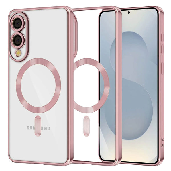 Techsuit Samsung Galaxy S25 Edge - Luxury Crystal MagSafe - Θήκη Σιλικόνης - Pink - likebrands.gr