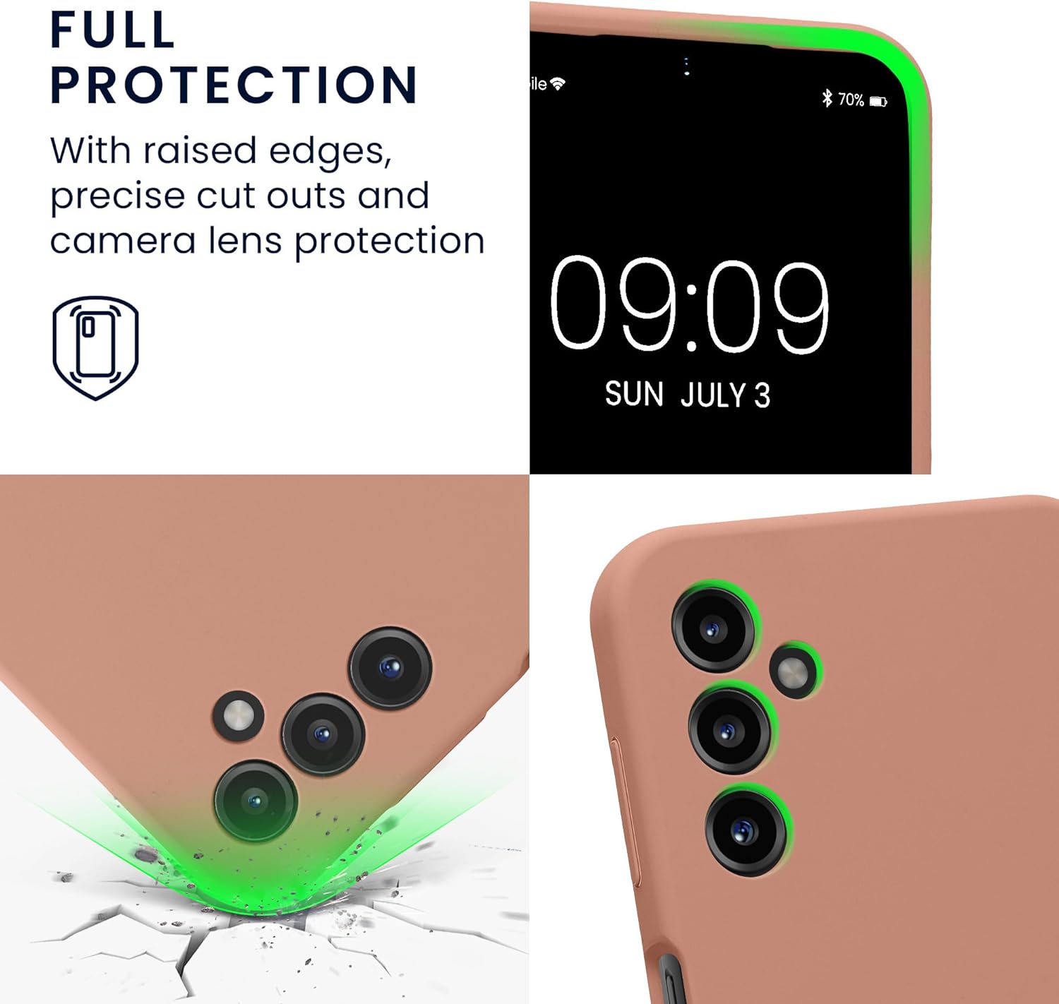 KW Samsung Galaxy A14 5G Θήκη Σιλικόνης Rubberized TPU - Orange Clay