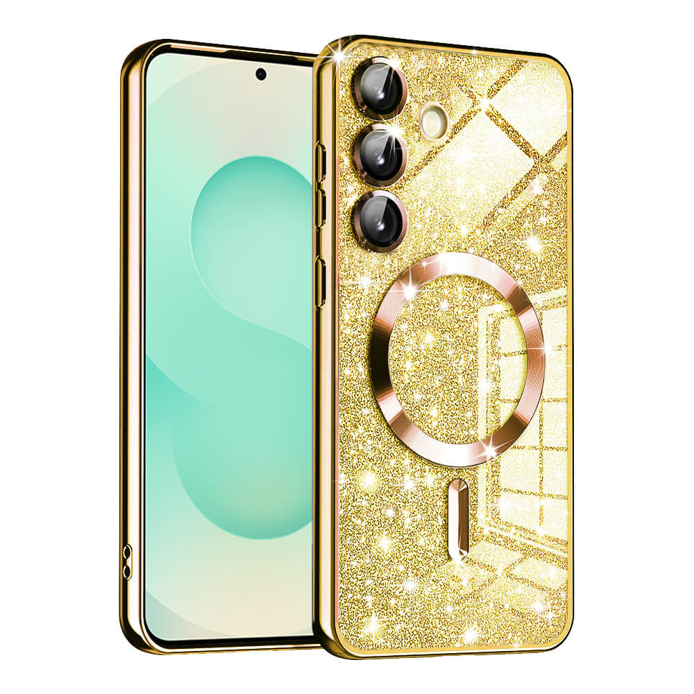 Techsuit Samsung Galaxy S25 Plus - Luxury Glitter MagSafe - Θήκη Σιλικόνης - Gold