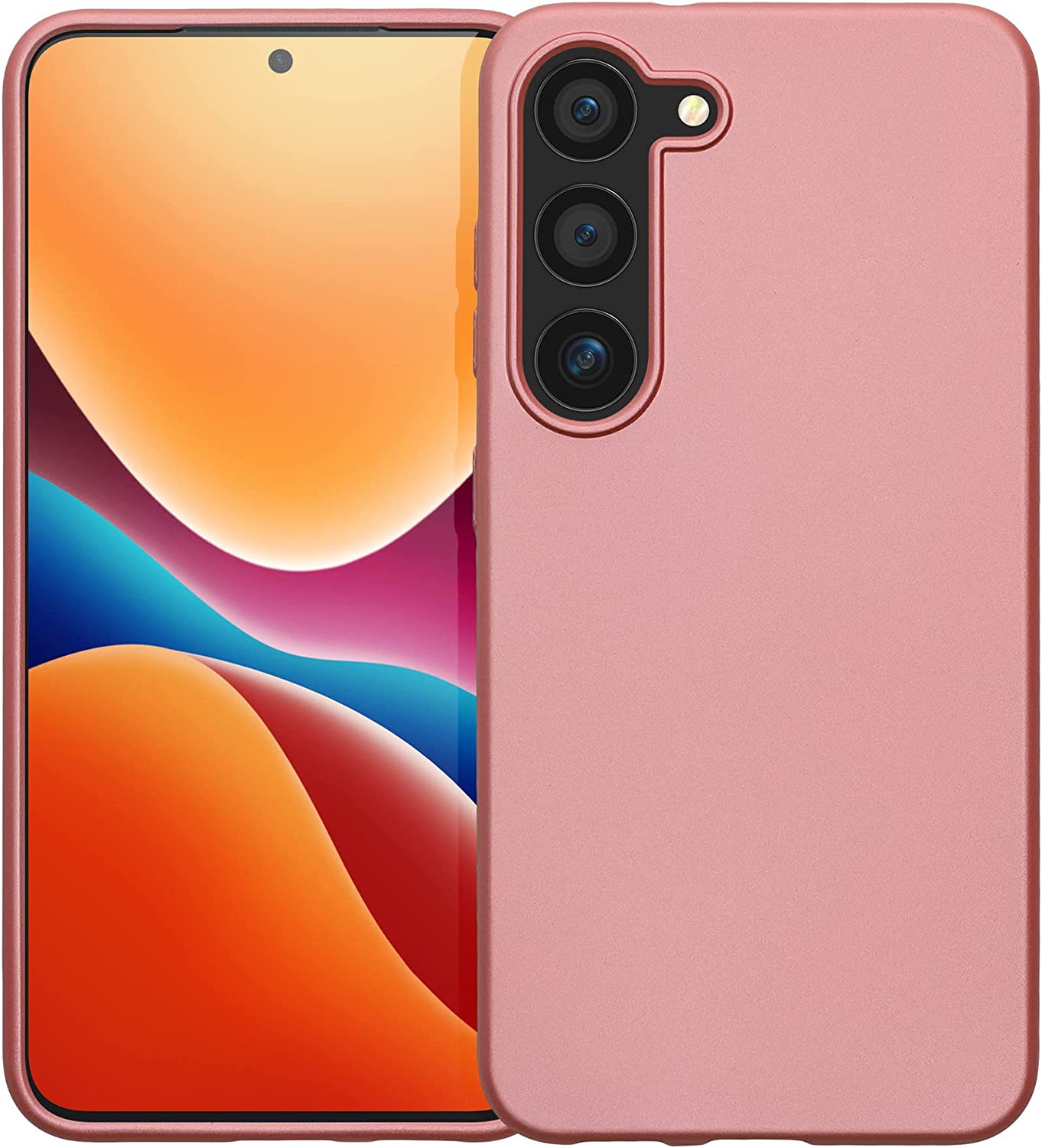 KW Samsung Galaxy S23 Θήκη Σιλικόνης TPU - Metallic Rose Gold - 60312.31