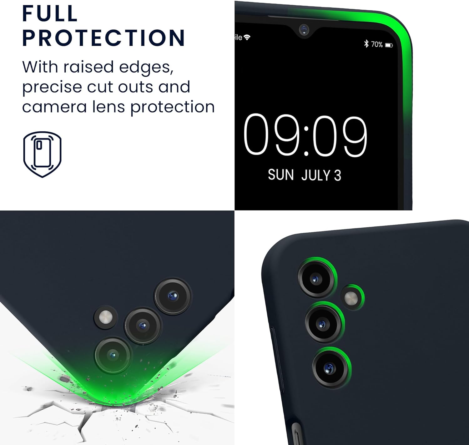 KW Samsung Galaxy A14 5G Θήκη Σιλικόνης Rubberized TPU - Blueberry Blue