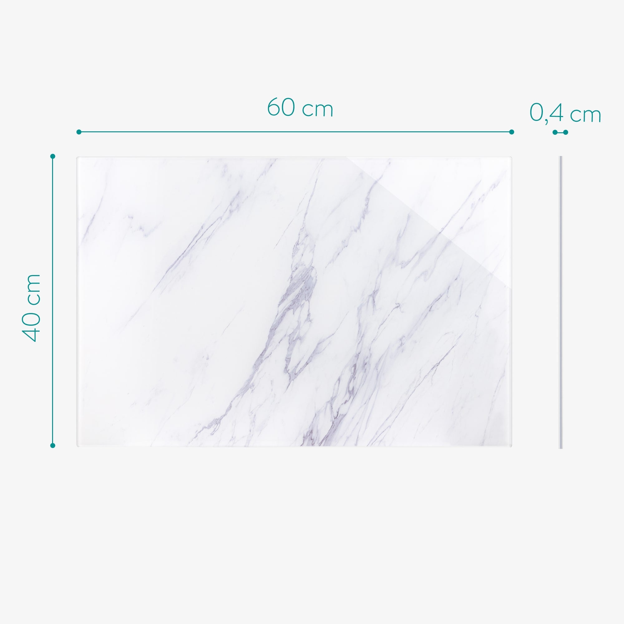 Navaris Μαγνητικός Γυάλινος Πίνακας - 60 x 40cm - Design White Marble - 45724.07