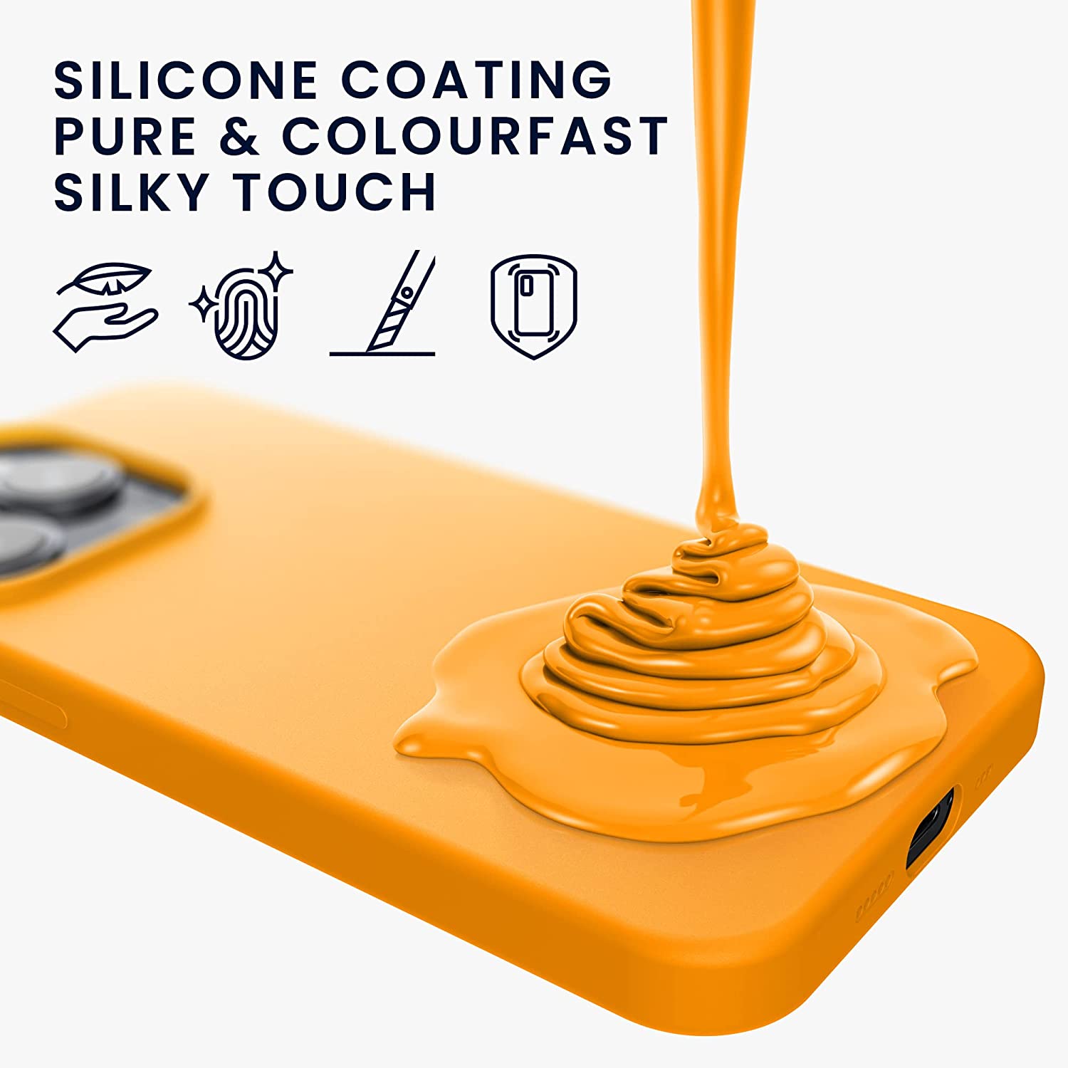 KW iPhone 14 Plus Θήκη Σιλικόνης Rubberized TPU - Fruity Orange - 59080.150