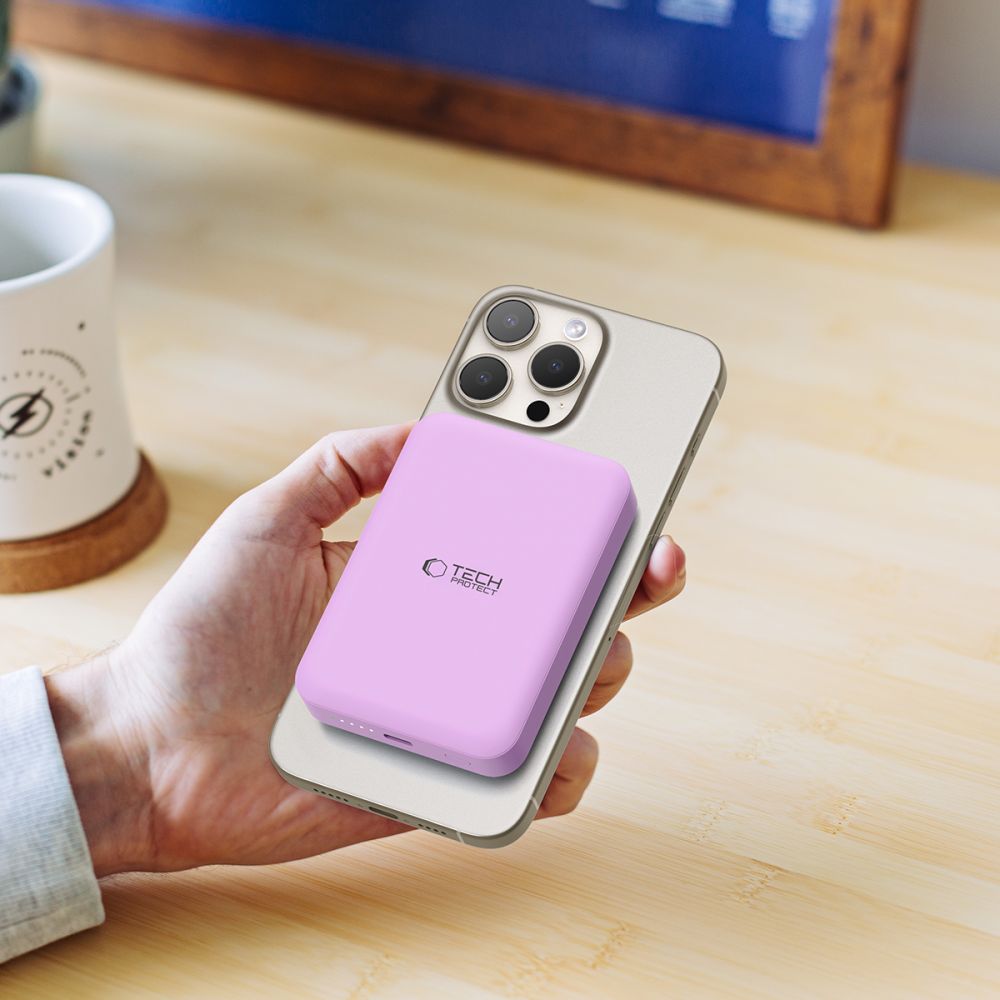 Tech-Protect PB11 Lifemag MagSafe PowerBank Μαγνητικό PowerBank Κινητού 10000 mAh - Lilac