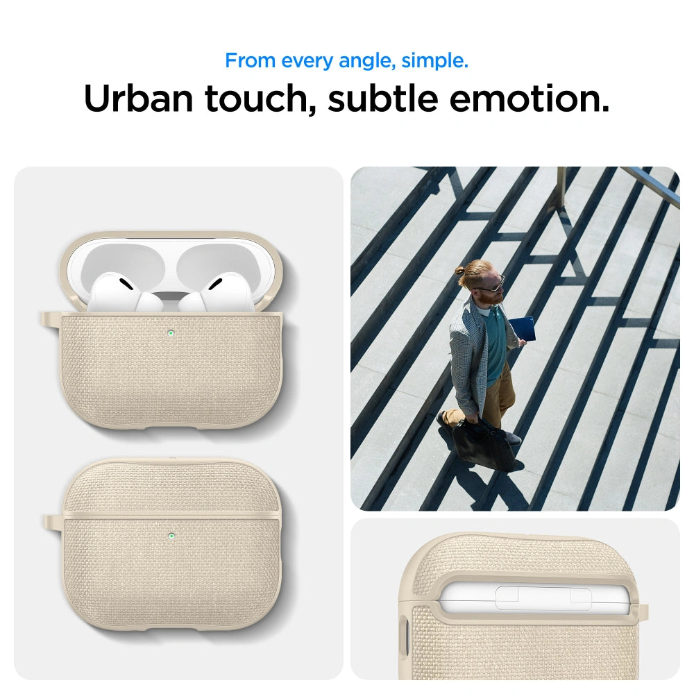 Spigen AirPods Pro 3 Θήκη από Σιλικόνη και Ύφασμα - Urban Fit - Dune Beige