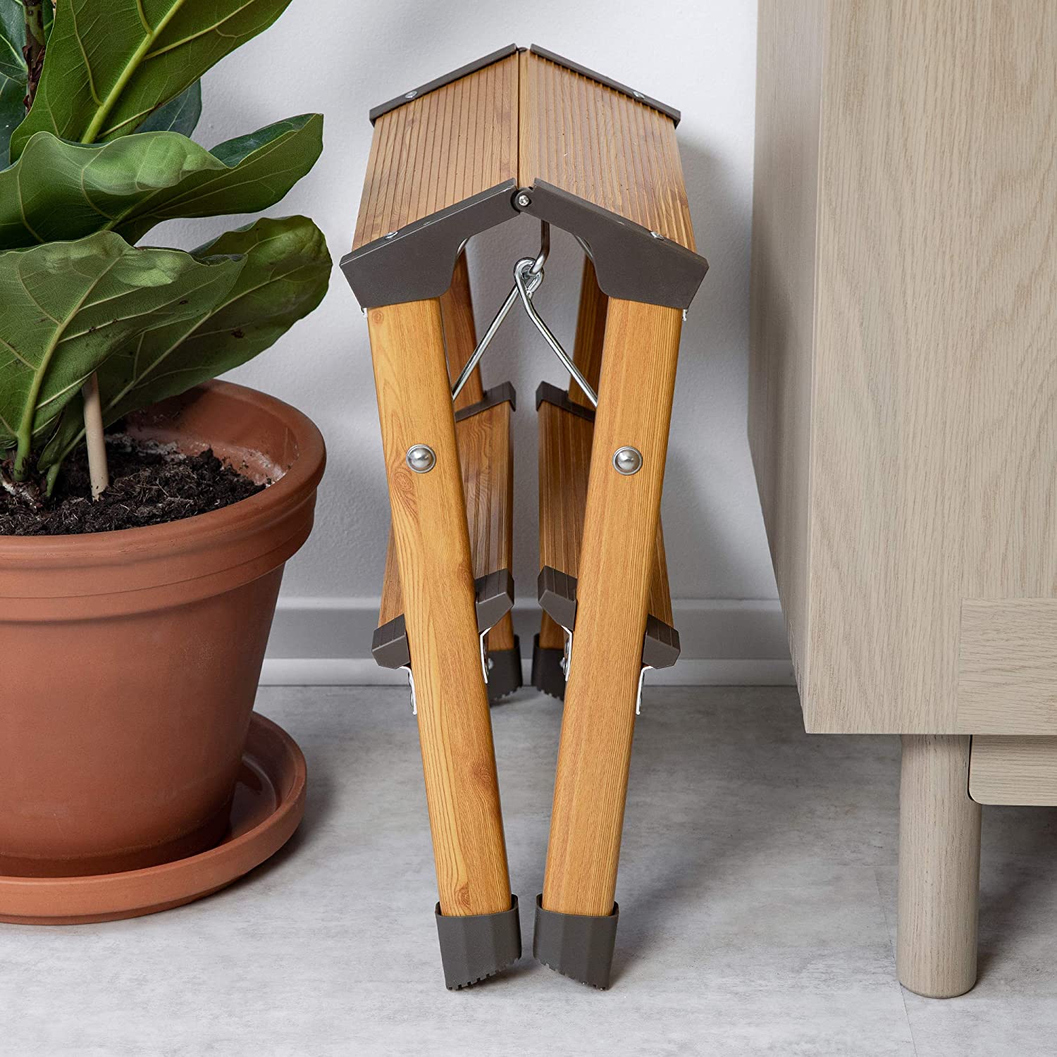 Navaris Σκάλα Αλουμινίου με 2 Σκαλοπάτια - Brown / Beige - 53301.01