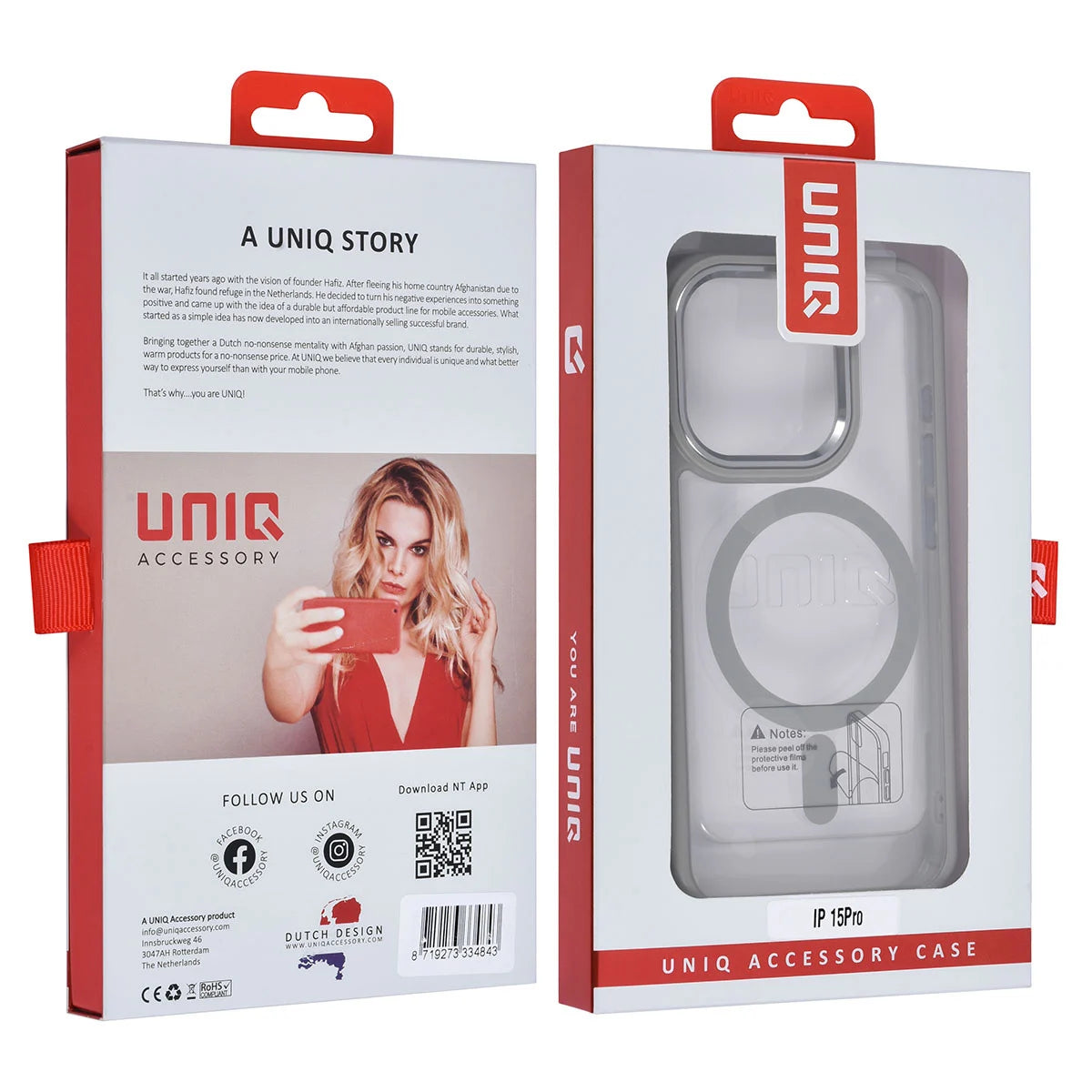 Tuniq iPhone 15 Pro - MagSafe Σκληρή Θήκη με Πλαίσιο Σιλικόνης - Γκρι / Διάφανη