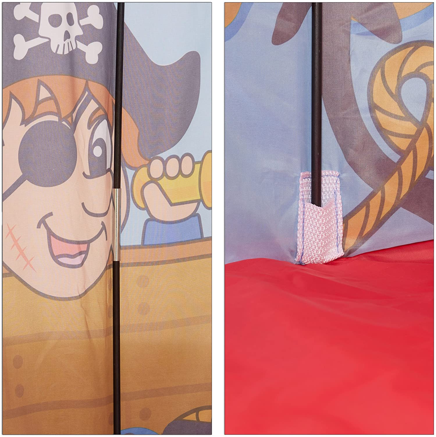 Relaxdays Παιδική Σκηνή - Πειρατική Σημαία - Red / Blue - 4052025224585