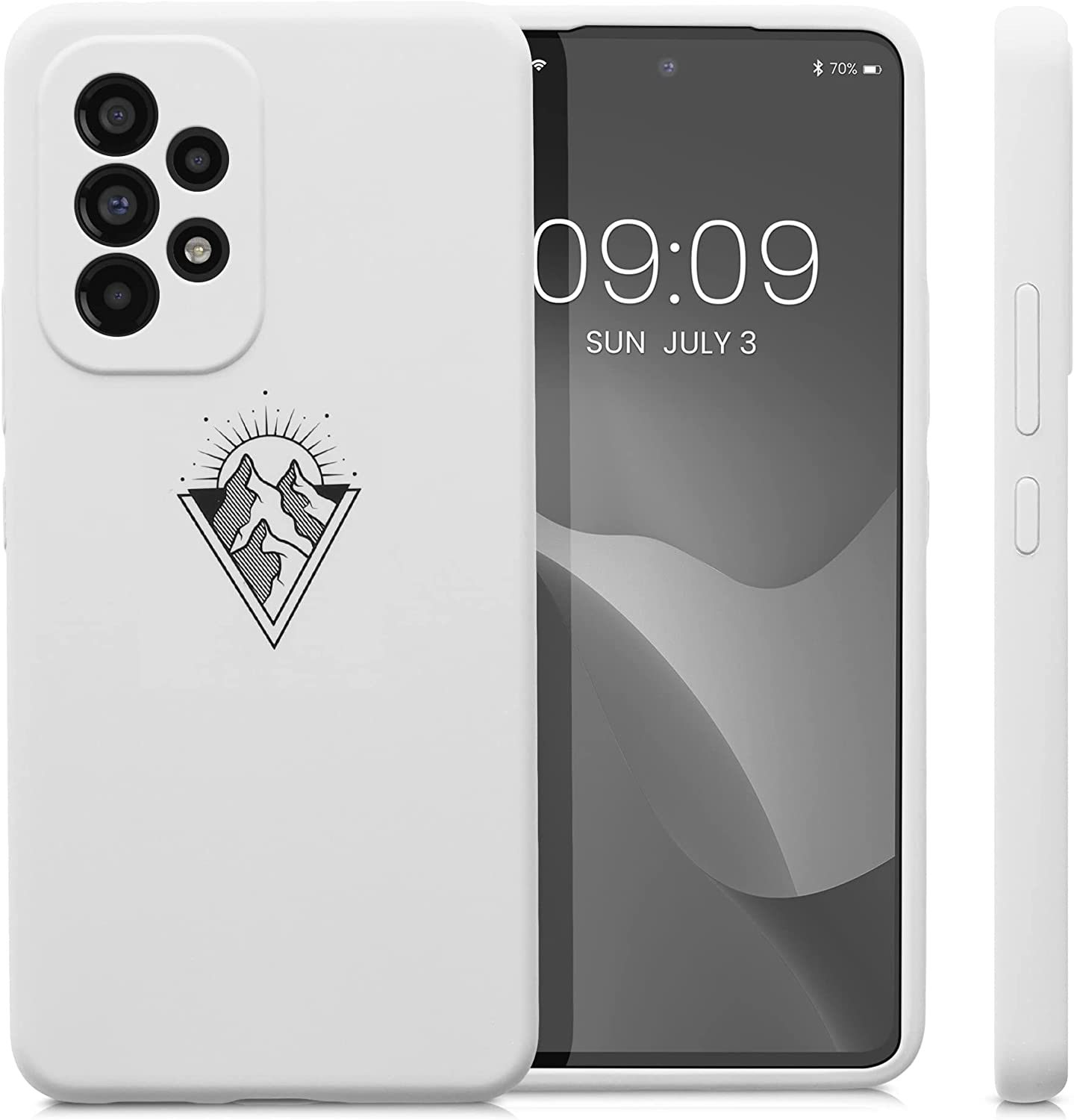 KW Samsung Galaxy A53 5G Θήκη Σιλικόνης Rubber TPU - Design Minimalist Mountain - Black / White - 58023.03