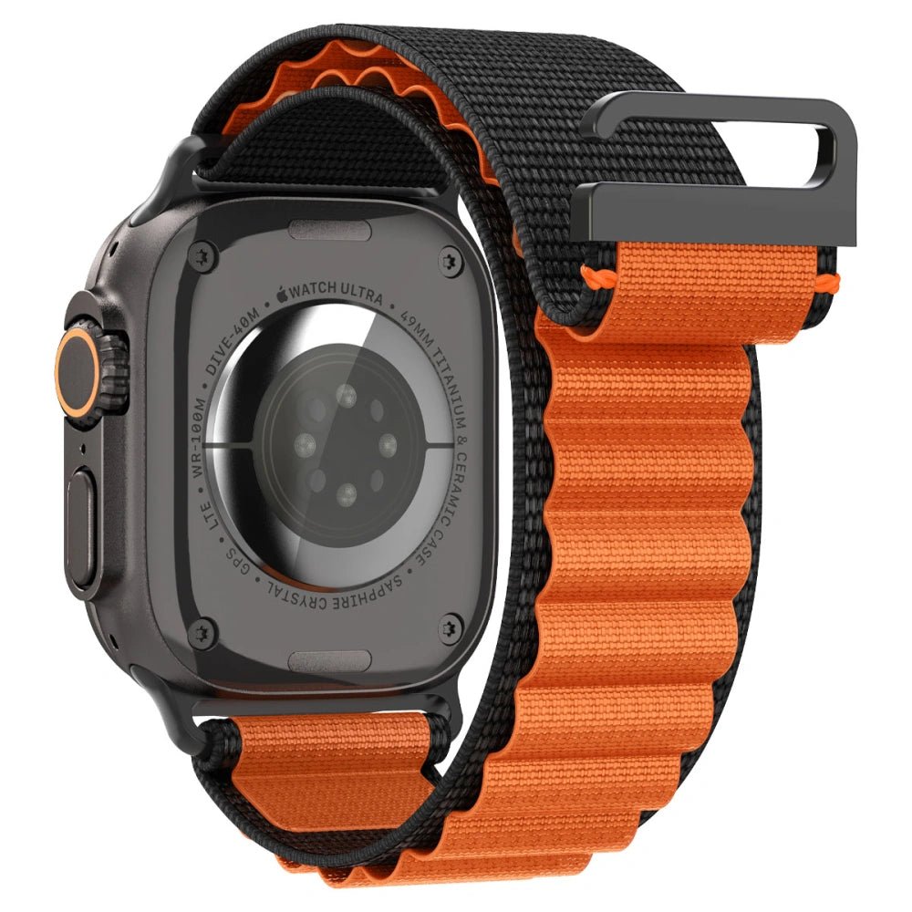 Spigen Λουράκι Apple Watch 8/9/10/11 - SE (1/2/3) - Ultra (1/2/3) – 44/45/46/49mm - WBF1 - Black / Orange