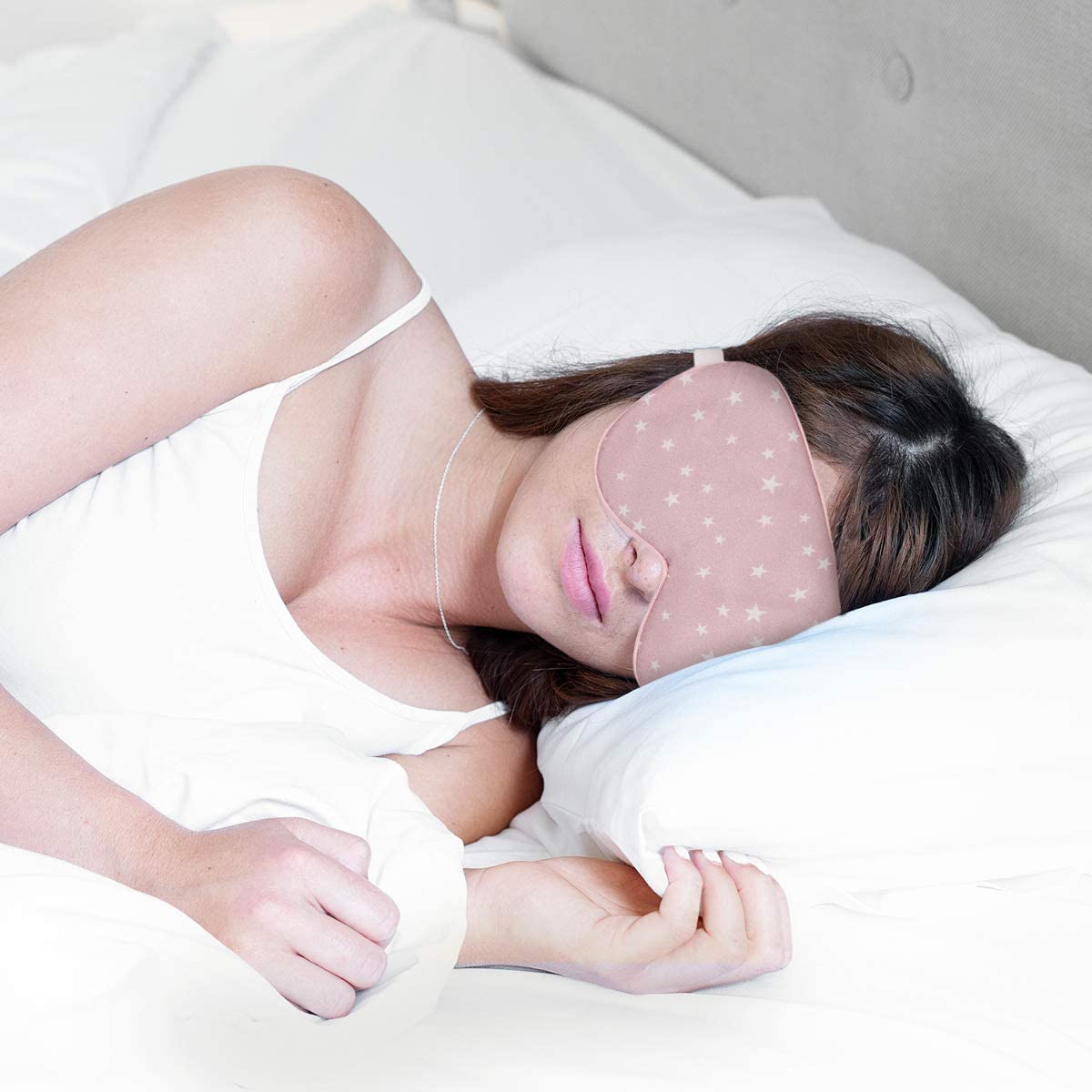Navaris Silk Eye Mask Blindfold - Μάσκα Ύπνου / Ταξιδιού - Pink / White - 48509.04