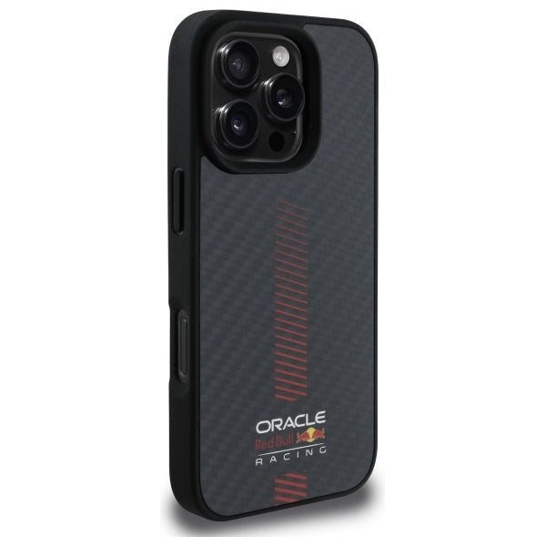 Red Bull iPhone 16 Pro Max - Carbon Fiber Power Bar - MagSafe Σκληρή Θήκη με Πλαίσιο Σιλικόνης - Black - RBHMP16X24CFGSMK