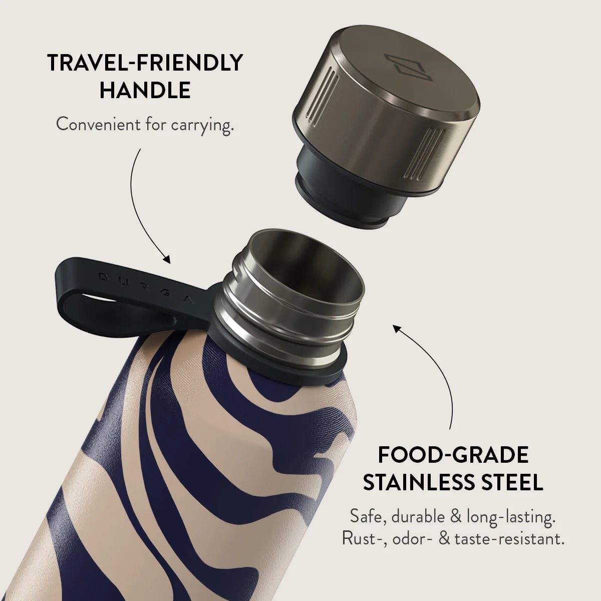 Burga Μπουκάλι Θερμός από Ανοξείδωτο Ατσάλι - 800ml - Vigilant