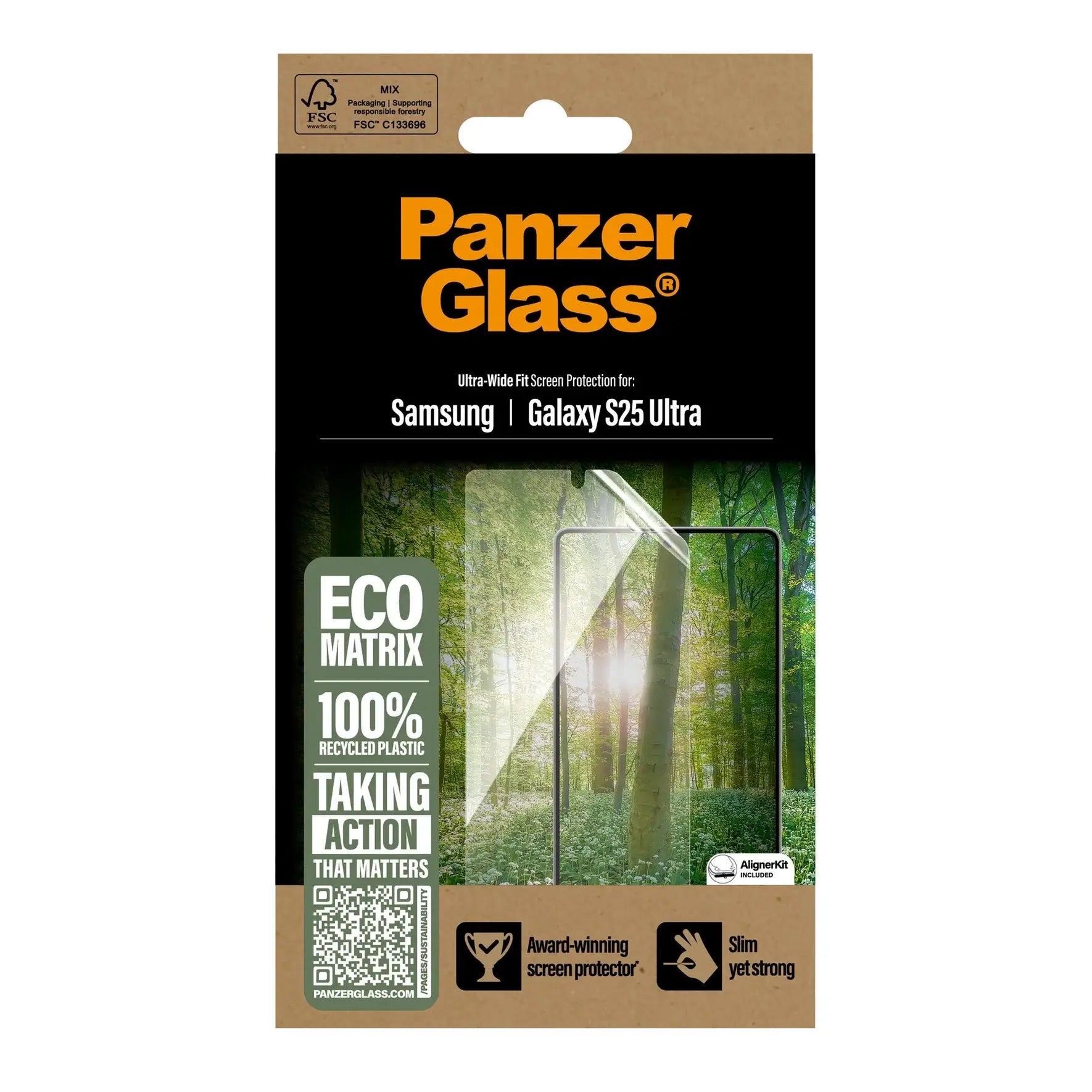 PanzerGlass Samsung Galaxy S25 Ultra Eco Matrix Ultra-Wide Fit Προστατευτική Mεμβράνη Οθόνης - Διάφανη / Black