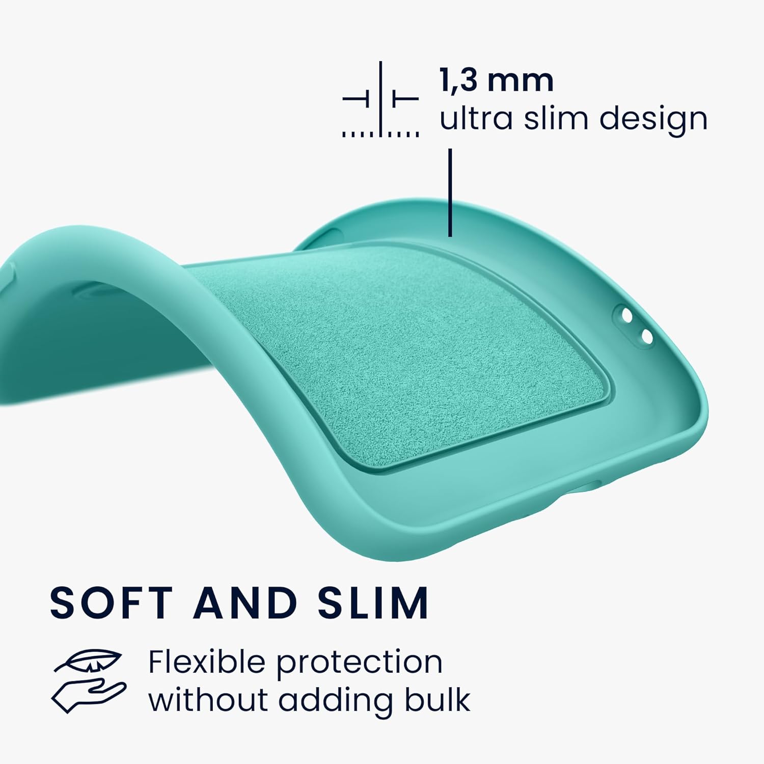 KW iPhone 15 Pro Max Θήκη Σιλικόνης TPU με Υποδοχή για Κάρτα - Mint Green