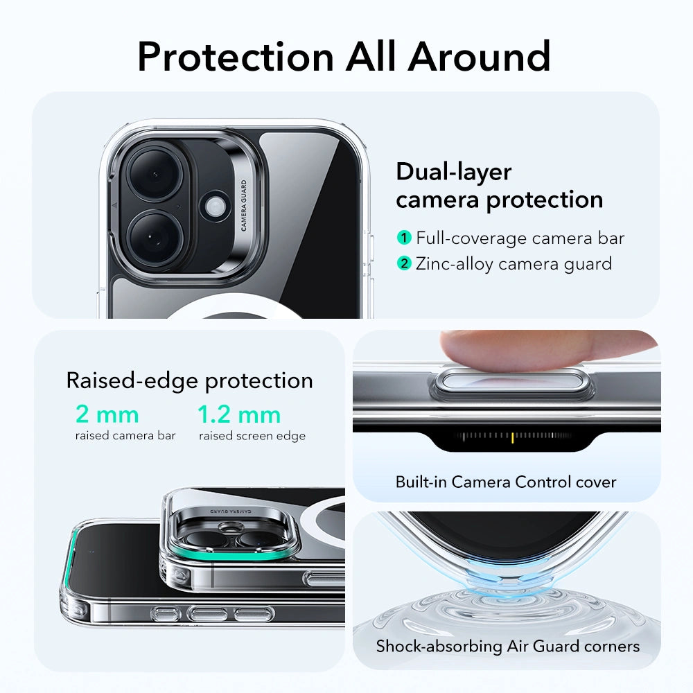 ESR iPhone 17 - Classic Hybrid Kickstand MagSafe - Σκληρή Θήκη με Πλαίσιο Σιλικόνης και MagSafe - Διάφανη