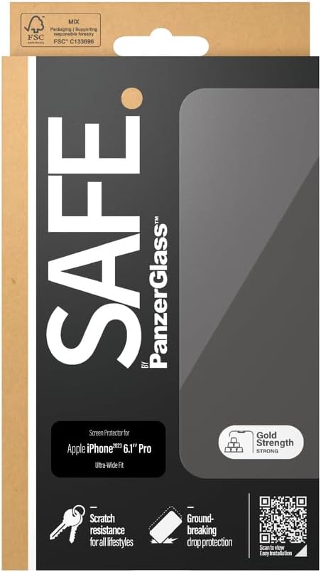 Safe by PanzerGlass iPhone 15 Pro Ultra-Wide Fit Case Friendly Full Screen Αντιχαρακτικό Γυαλί Οθόνης - Διάφανο - SAFE95535